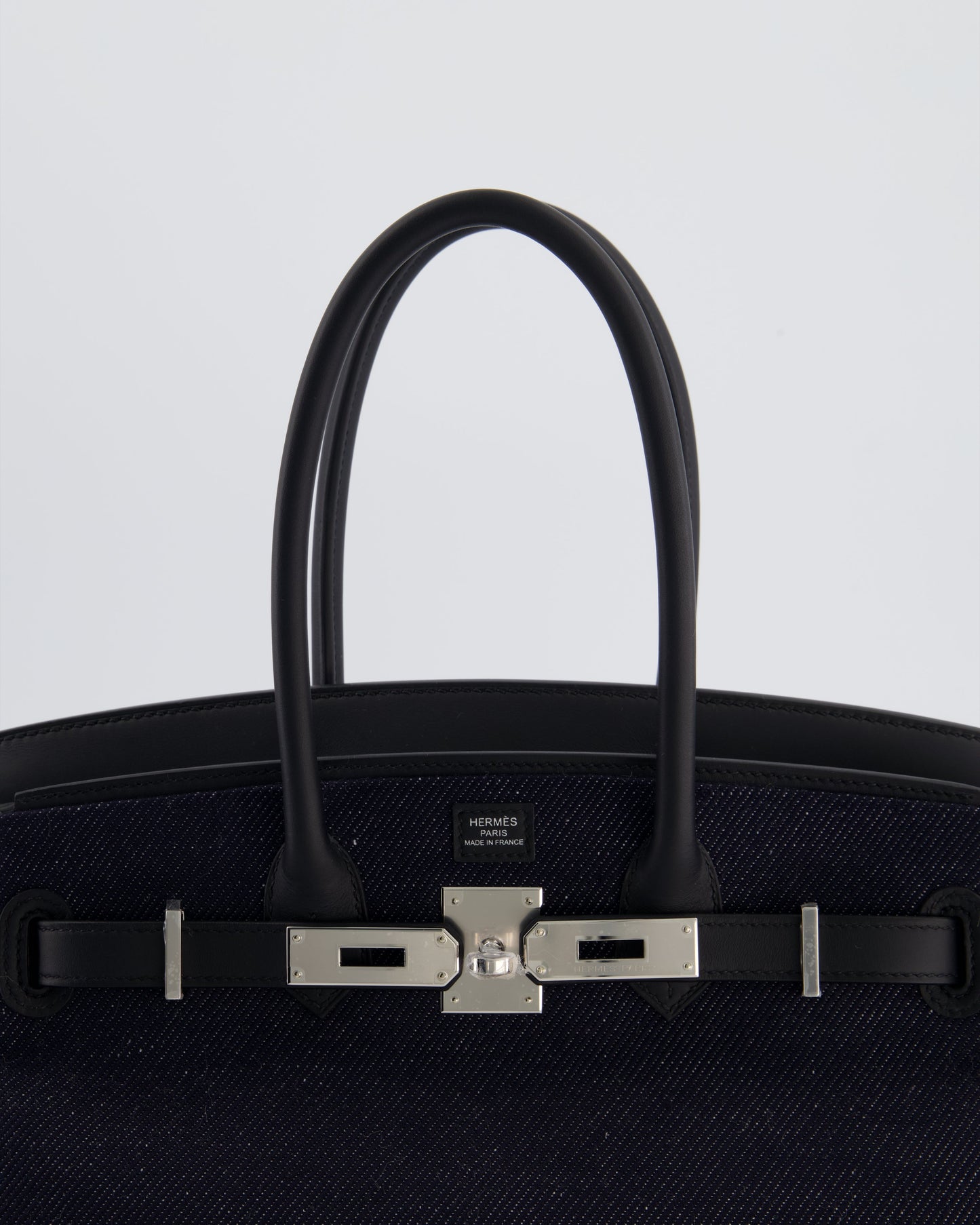 *SUPER HOT & RARE* Hermès Birkin Shoulder Light 29 Bag in Bleu Indigo Blanc & Noir Tissage Jean & Bleu Indigo Swift Leather with Palladium Hardware