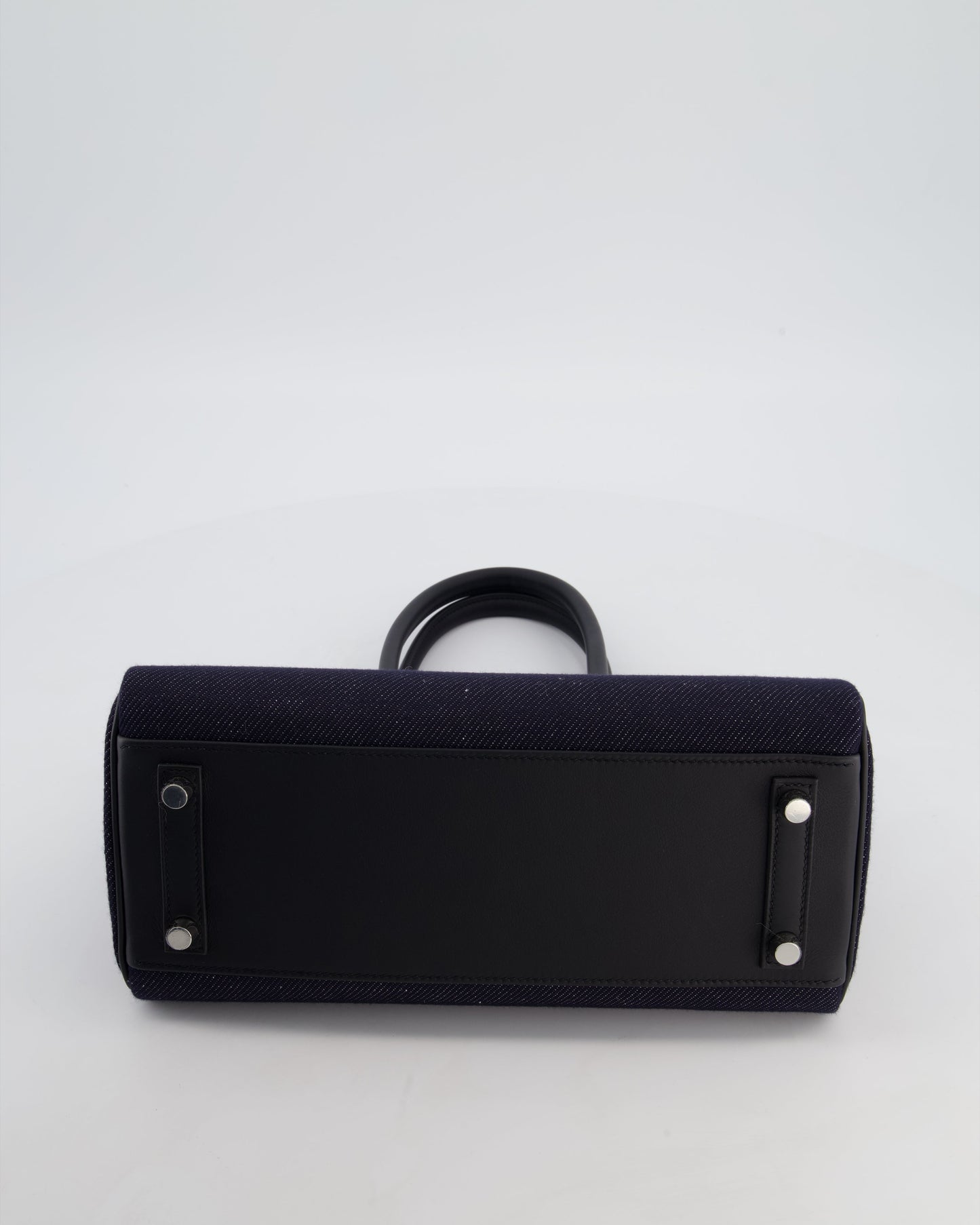 *SUPER HOT & RARE* Hermès Birkin Shoulder Light 29 Bag in Bleu Indigo Blanc & Noir Tissage Jean & Bleu Indigo Swift Leather with Palladium Hardware
