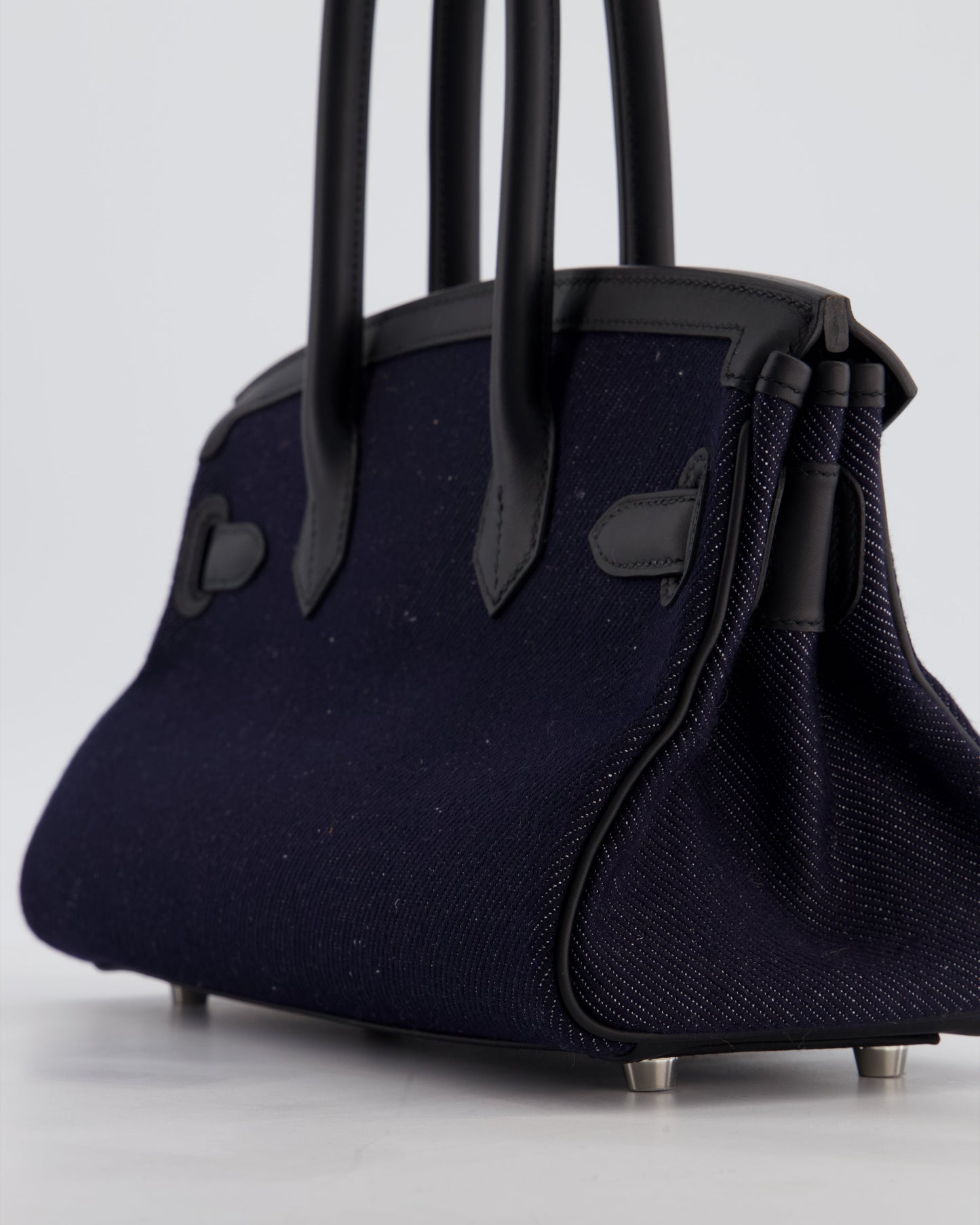 *SUPER HOT & RARE* Hermès Birkin Shoulder Light 29 Bag in Bleu Indigo Blanc & Noir Tissage Jean & Bleu Indigo Swift Leather with Palladium Hardware