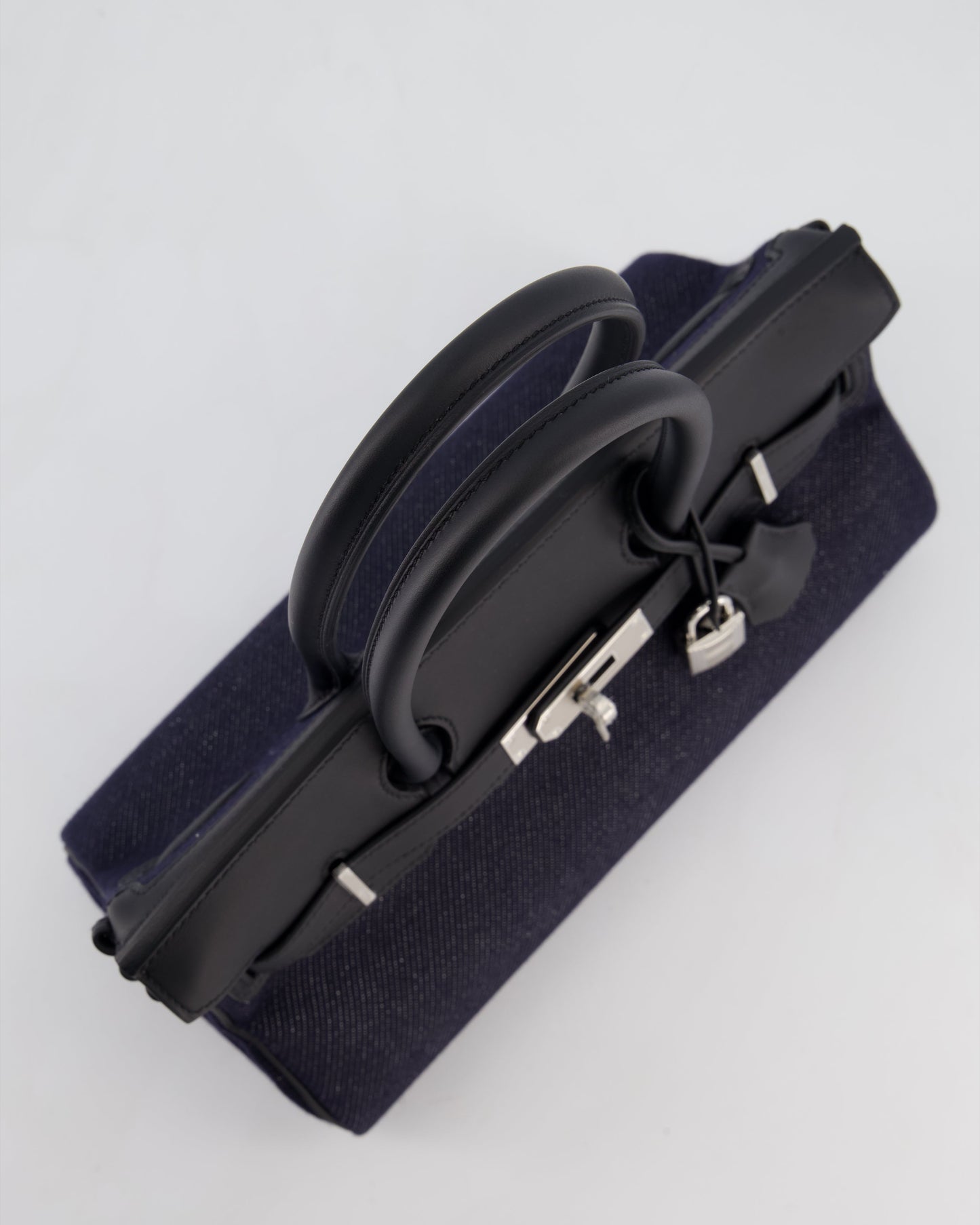 *SUPER HOT & RARE* Hermès Birkin Shoulder Light 29 Bag in Bleu Indigo Blanc & Noir Tissage Jean & Bleu Indigo Swift Leather with Palladium Hardware