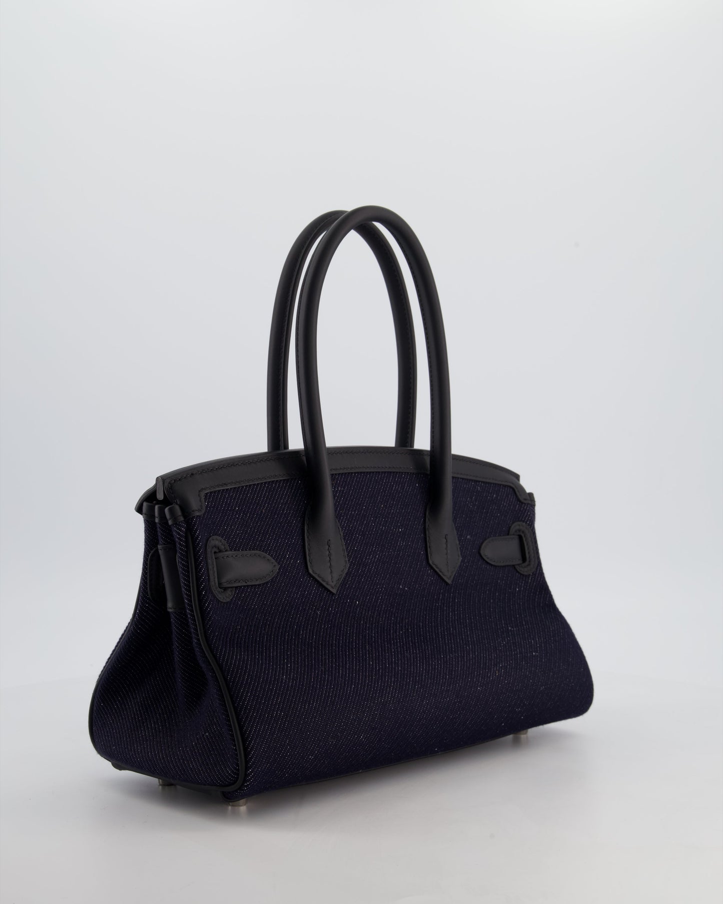 *SUPER HOT & RARE* Hermès Birkin Shoulder Light 29 Bag in Bleu Indigo Blanc & Noir Tissage Jean & Bleu Indigo Swift Leather with Palladium Hardware
