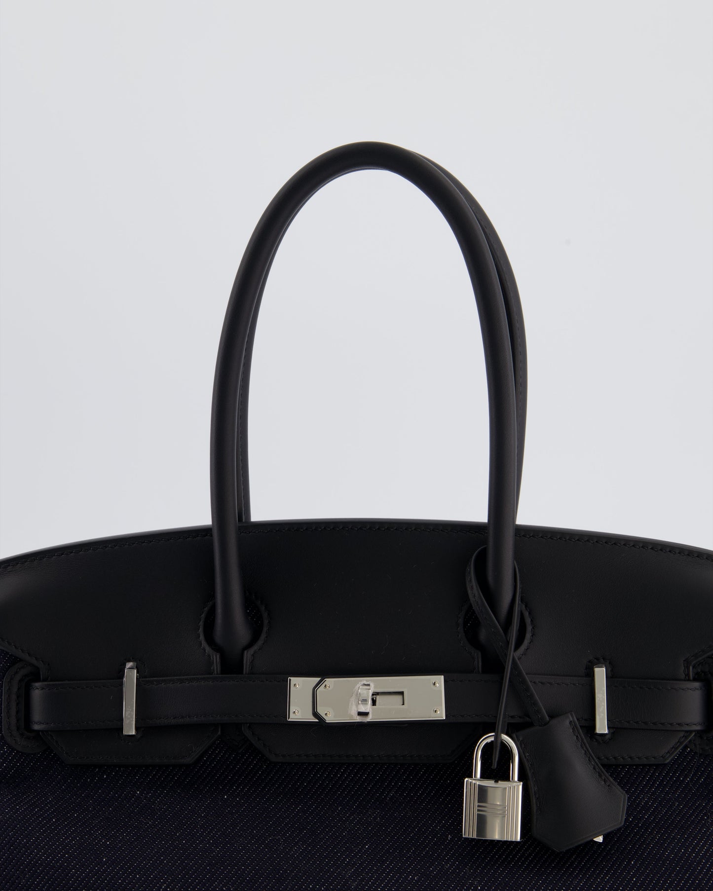 *SUPER HOT & RARE* Hermès Birkin Shoulder Light 29 Bag in Bleu Indigo Blanc & Noir Tissage Jean & Bleu Indigo Swift Leather with Palladium Hardware