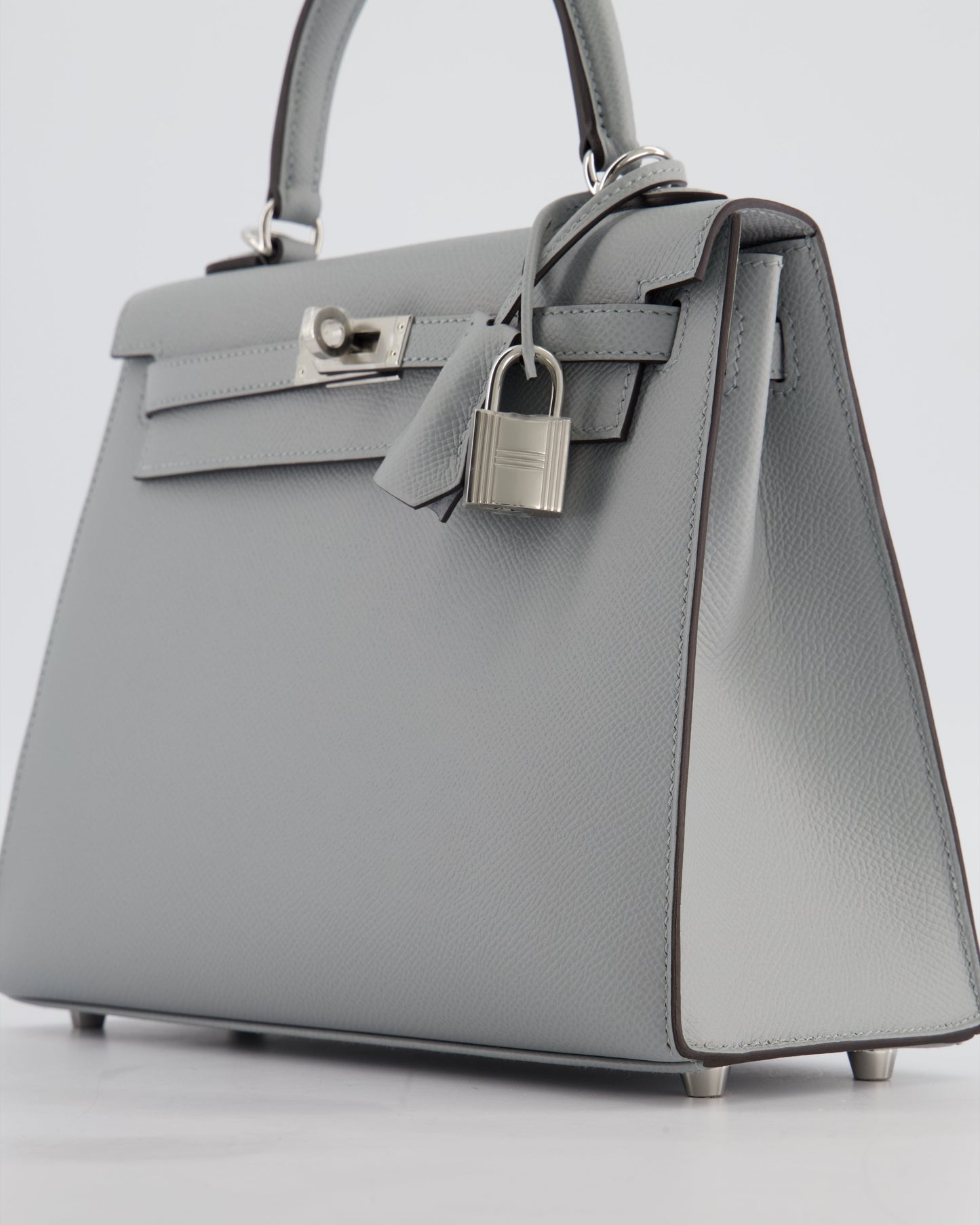 *RARE* Herm�s Kelly 25 Sellier Bag in Bleu Glacier Epsom Leather with Palladium Hardware