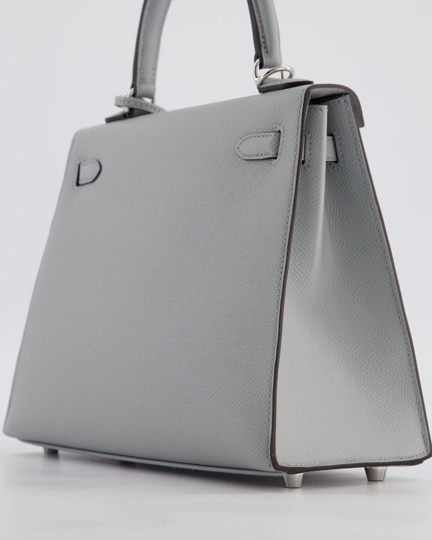 *RARE* Herm�s Kelly 25 Sellier Bag in Bleu Glacier Epsom Leather with Palladium Hardware