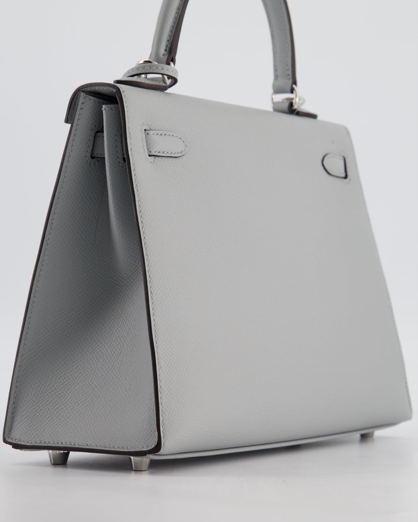 *RARE* Herm�s Kelly 25 Sellier Bag in Bleu Glacier Epsom Leather with Palladium Hardware