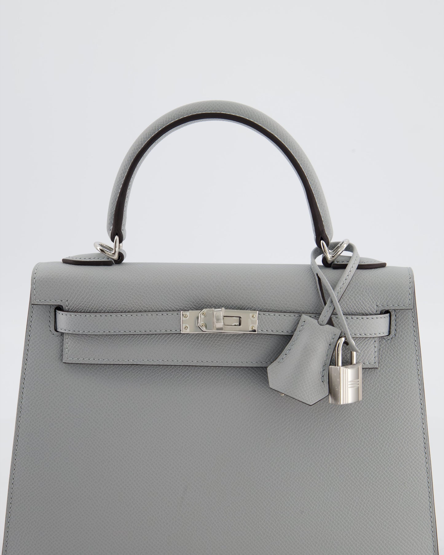 *RARE* Herm�s Kelly 25 Sellier Bag in Bleu Glacier Epsom Leather with Palladium Hardware