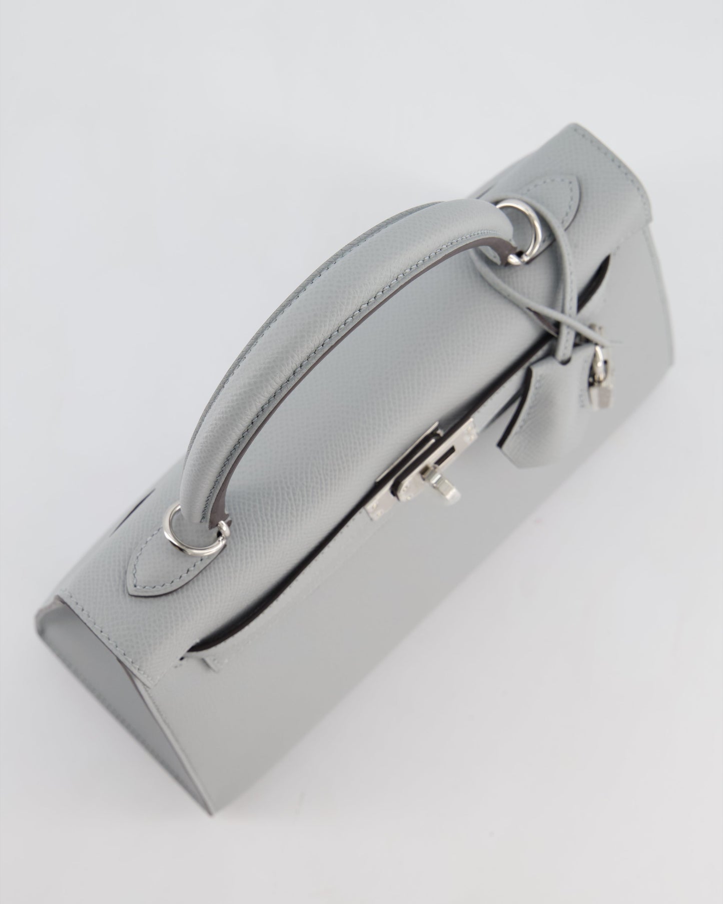 *RARE* Herm�s Kelly 25 Sellier Bag in Bleu Glacier Epsom Leather with Palladium Hardware