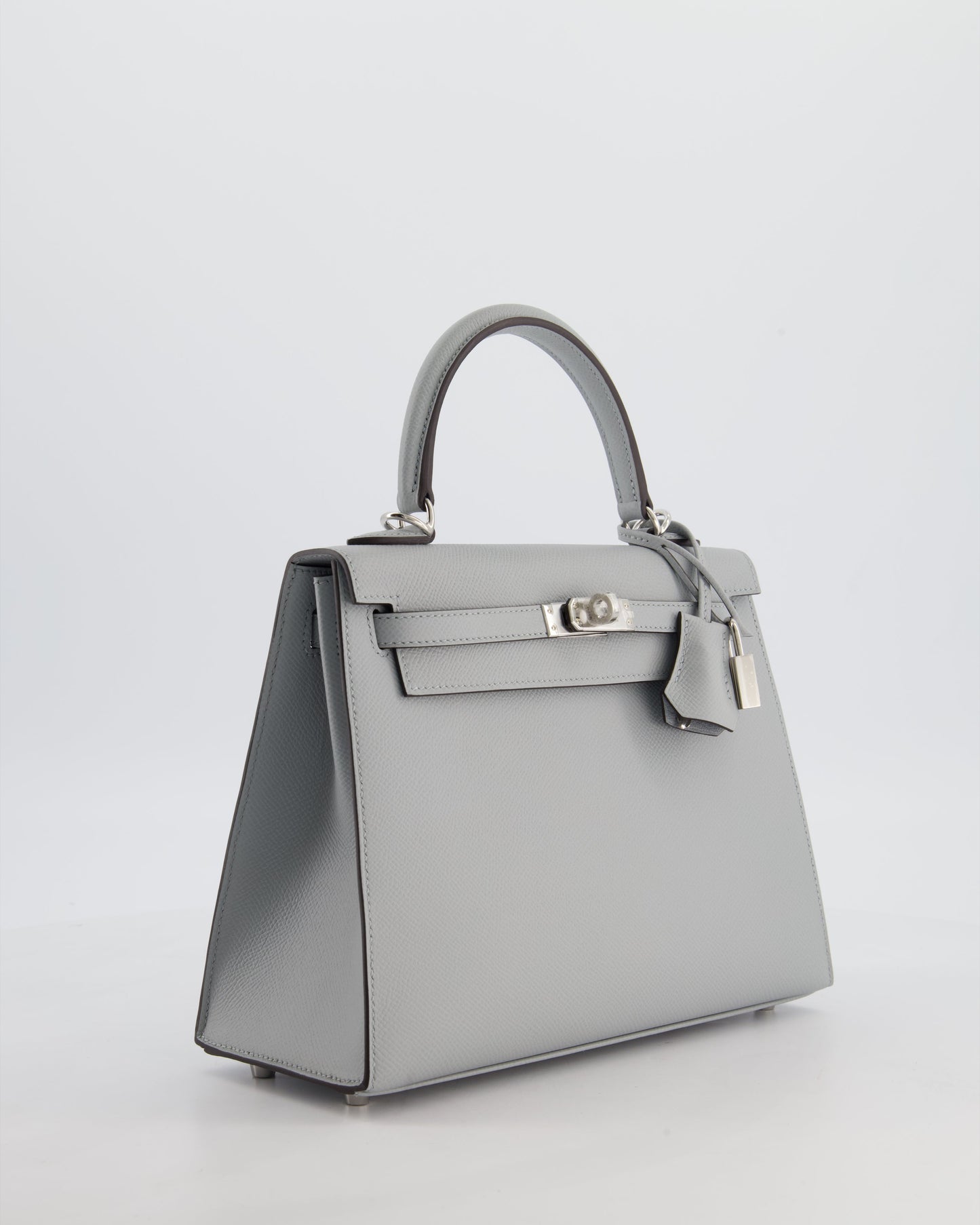 *RARE* Herm�s Kelly 25 Sellier Bag in Bleu Glacier Epsom Leather with Palladium Hardware