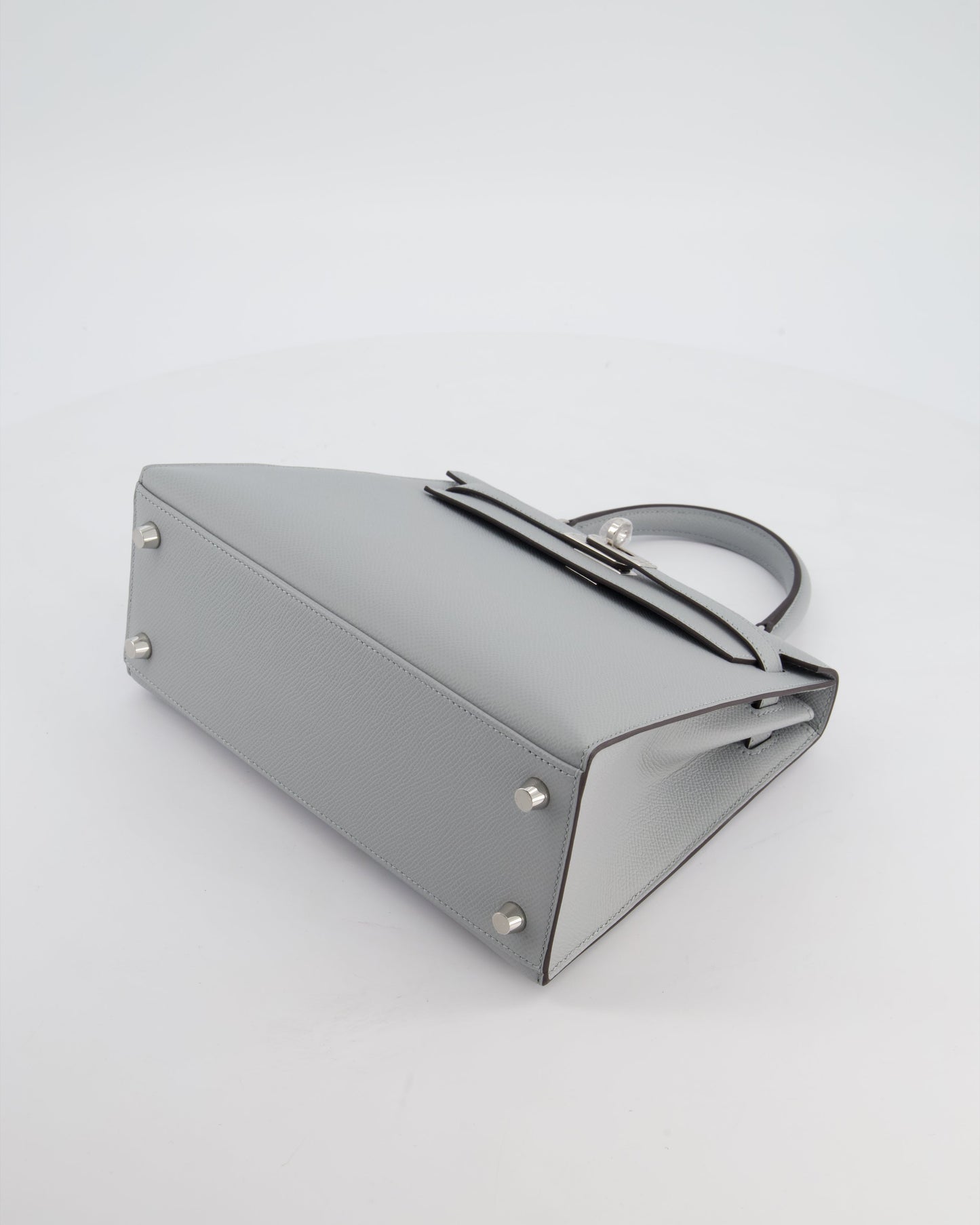 *RARE* Herm�s Kelly 25 Sellier Bag in Bleu Glacier Epsom Leather with Palladium Hardware