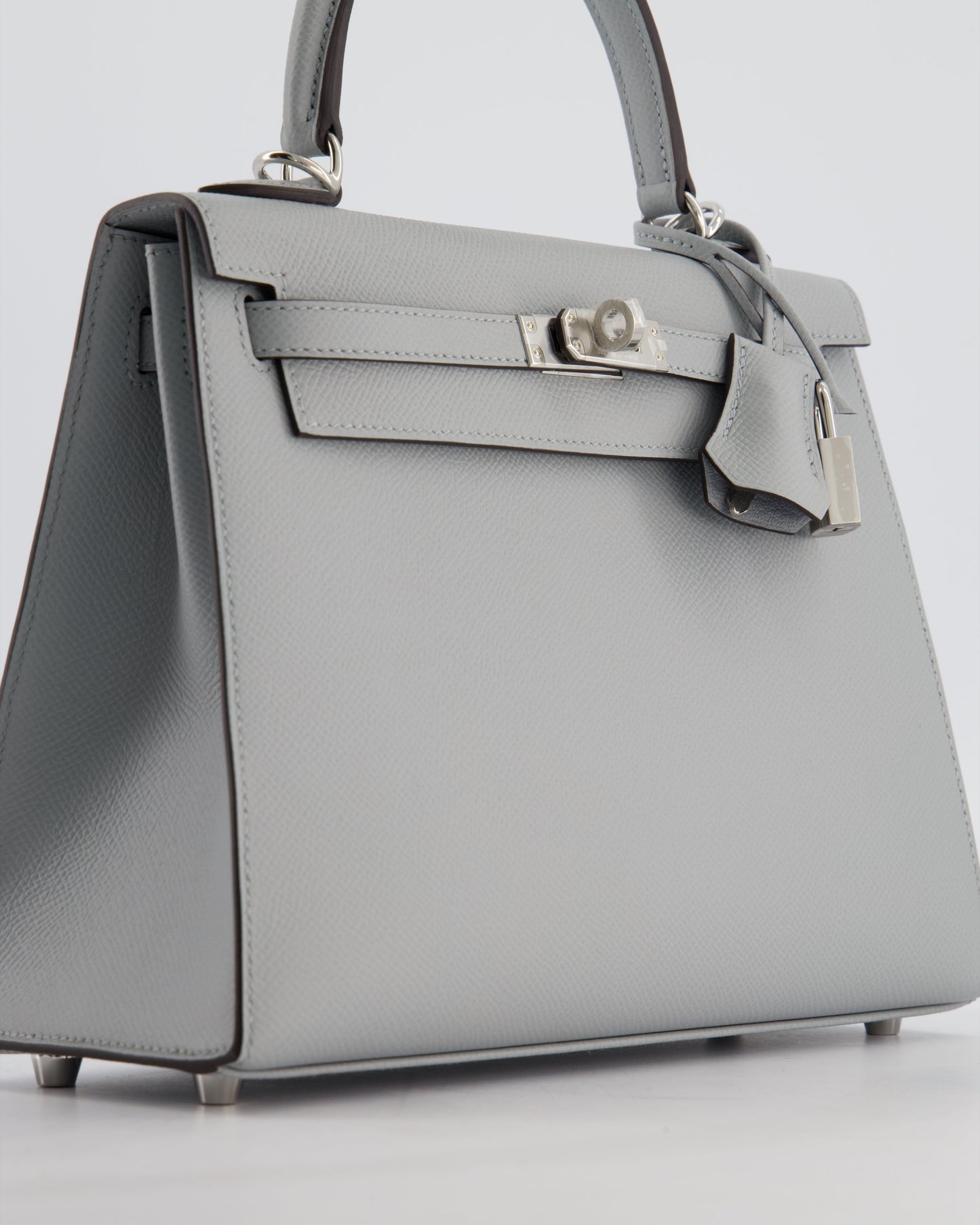*RARE* Herm�s Kelly 25 Sellier Bag in Bleu Glacier Epsom Leather with Palladium Hardware