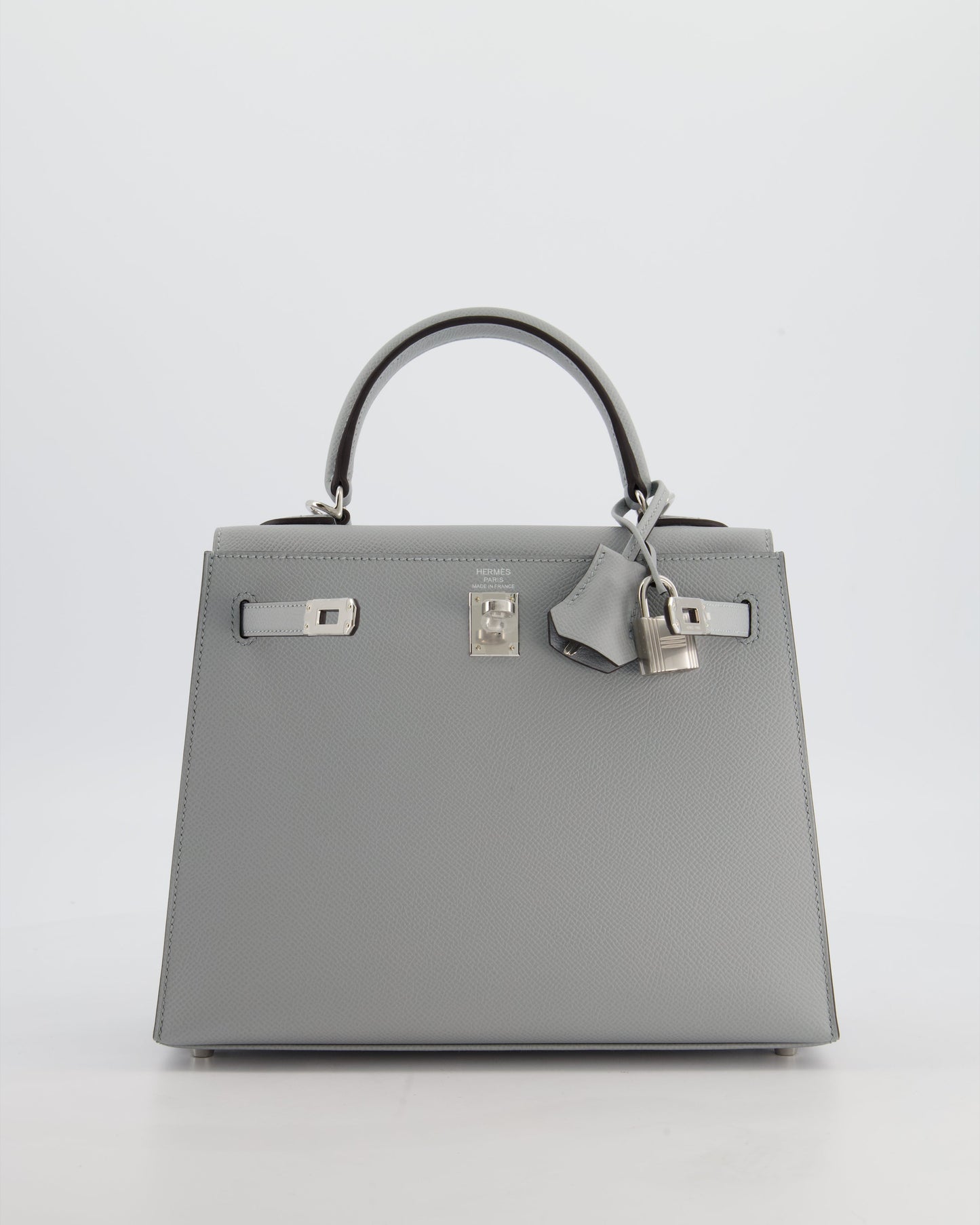 *RARE* Herm�s Kelly 25 Sellier Bag in Bleu Glacier Epsom Leather with Palladium Hardware