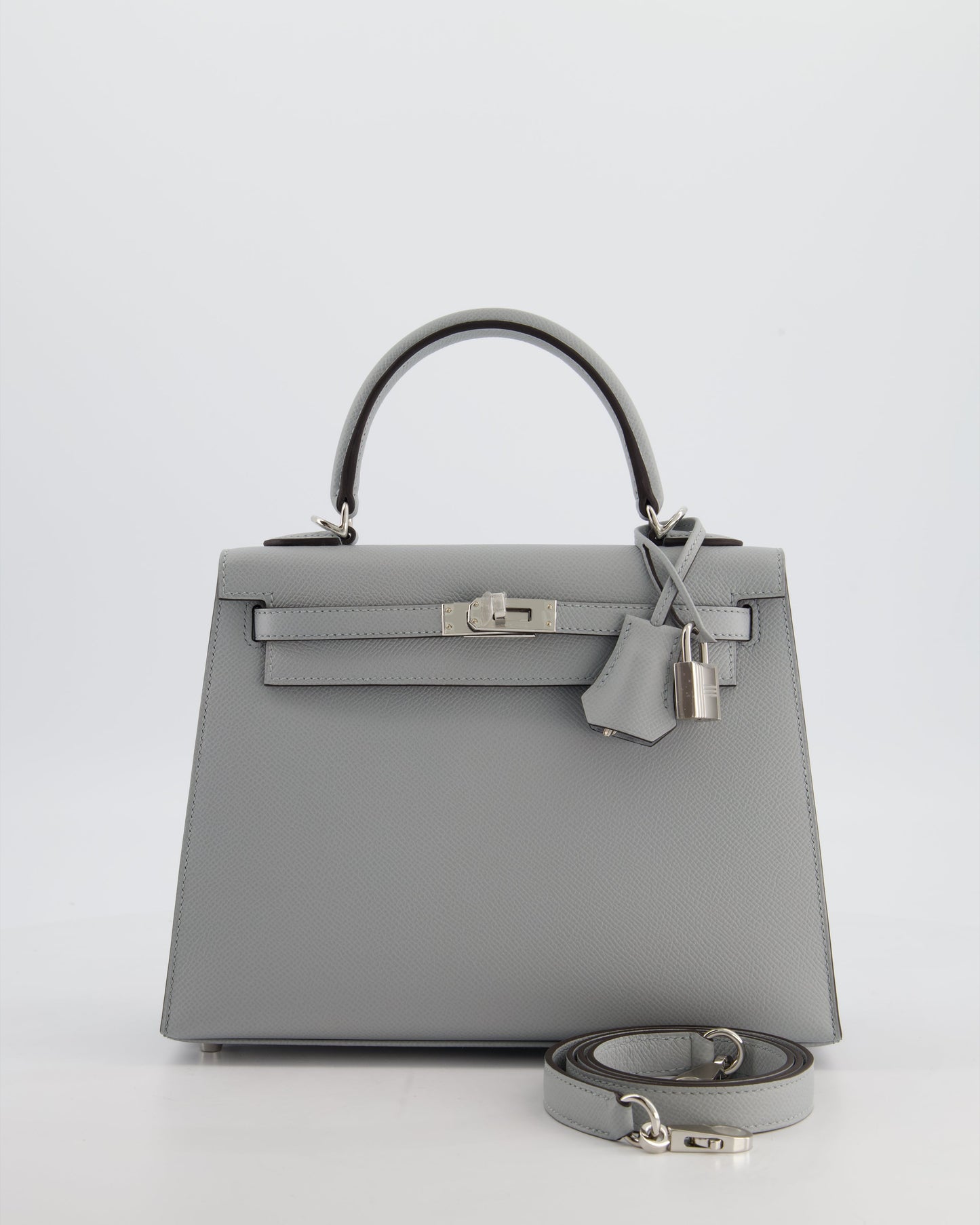 *RARE* Herm�s Kelly 25 Sellier Bag in Bleu Glacier Epsom Leather with Palladium Hardware