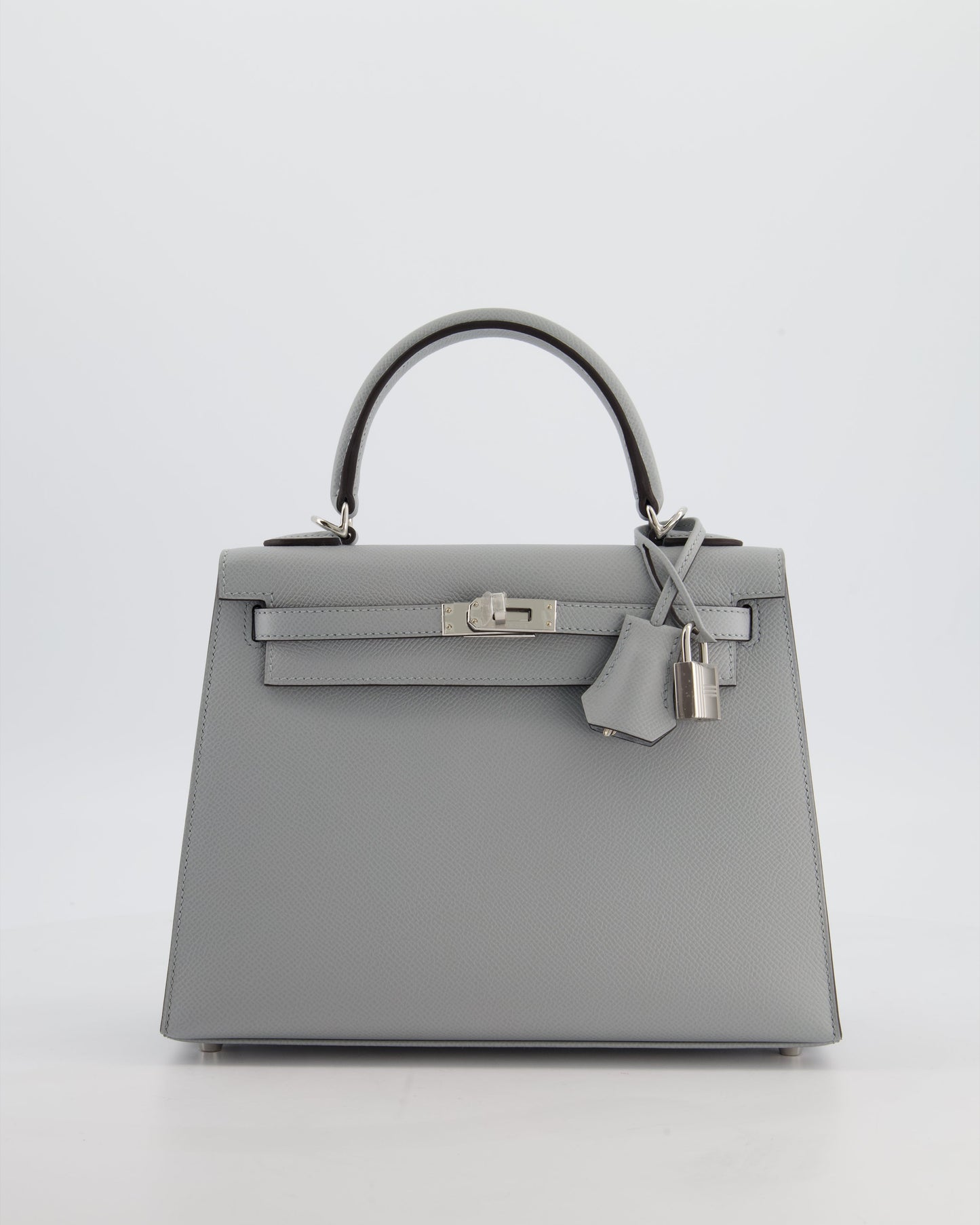 *RARE* Herm�s Kelly 25 Sellier Bag in Bleu Glacier Epsom Leather with Palladium Hardware