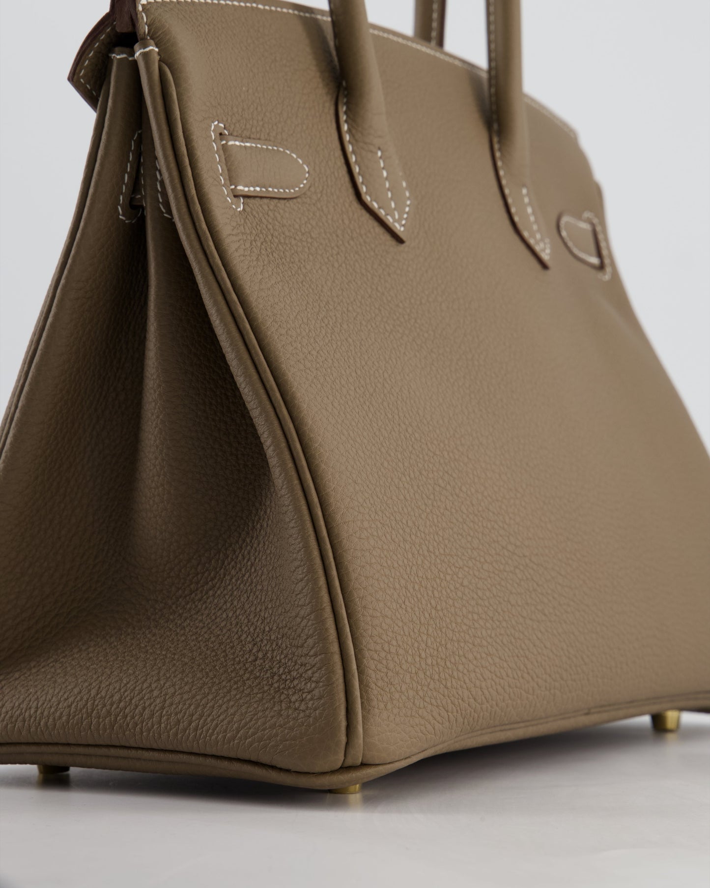 *HOLY GRAIL* Hermès Birkin 30 Retourne Bag in Etoupe Togo Leather with Gold Hardware