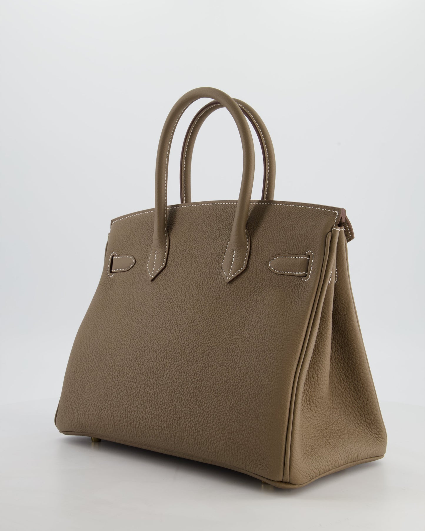 *HOLY GRAIL* Hermès Birkin 30 Retourne Bag in Etoupe Togo Leather with Gold Hardware