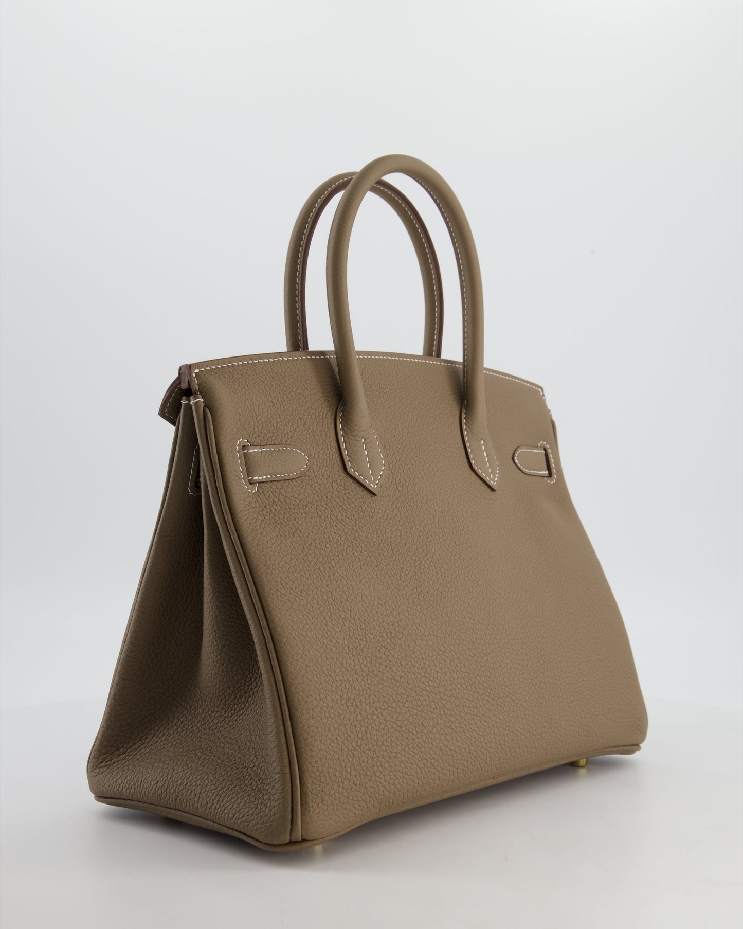 *HOLY GRAIL* Hermès Birkin 30 Retourne Bag in Etoupe Togo Leather with Gold Hardware