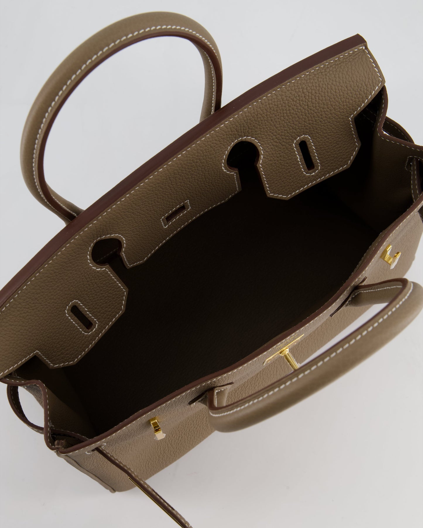 *HOLY GRAIL* Hermès Birkin 30 Retourne Bag in Etoupe Togo Leather with Gold Hardware
