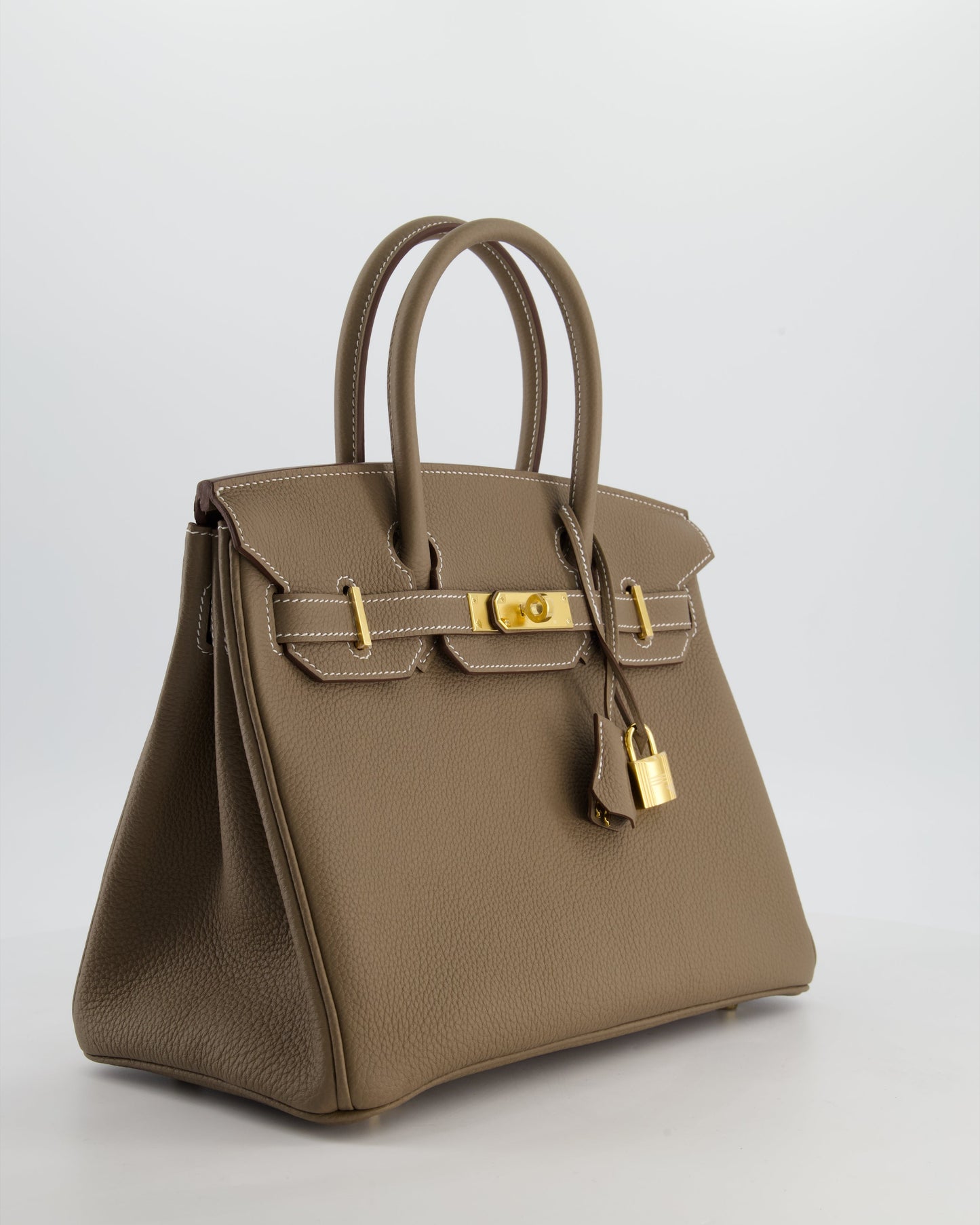 *HOLY GRAIL* Hermès Birkin 30 Retourne Bag in Etoupe Togo Leather with Gold Hardware