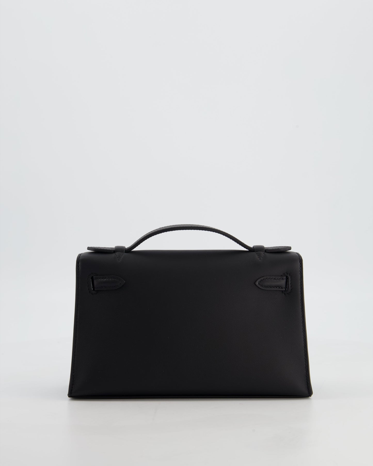 *RARE* Herm�s Mini Kelly Pochette Bag in Noir Swift Leather with Palladium Hardware