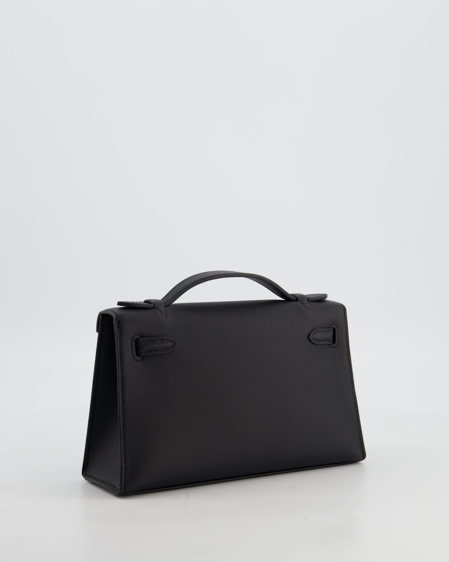 *RARE* Herm�s Mini Kelly Pochette Bag in Noir Swift Leather with Palladium Hardware