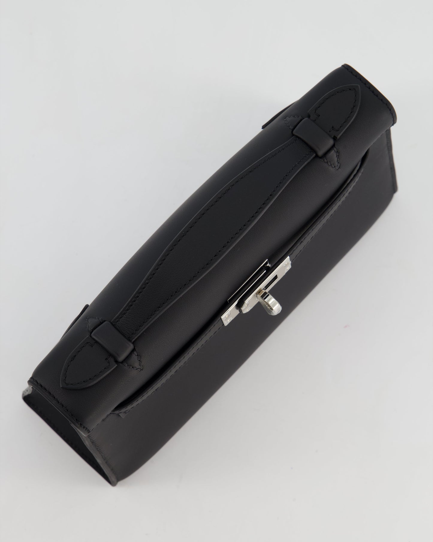 *RARE* Herm�s Mini Kelly Pochette Bag in Noir Swift Leather with Palladium Hardware