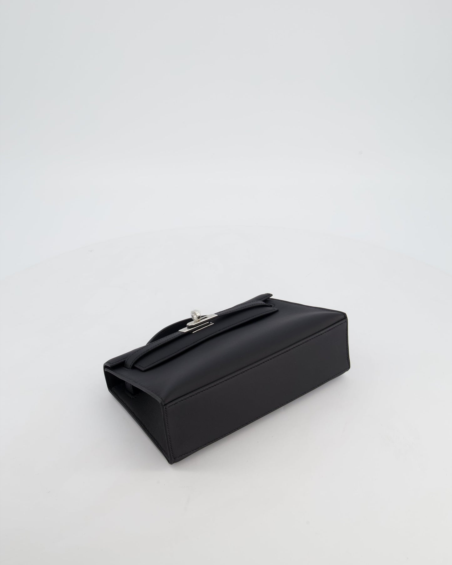*RARE* Herm�s Mini Kelly Pochette Bag in Noir Swift Leather with Palladium Hardware