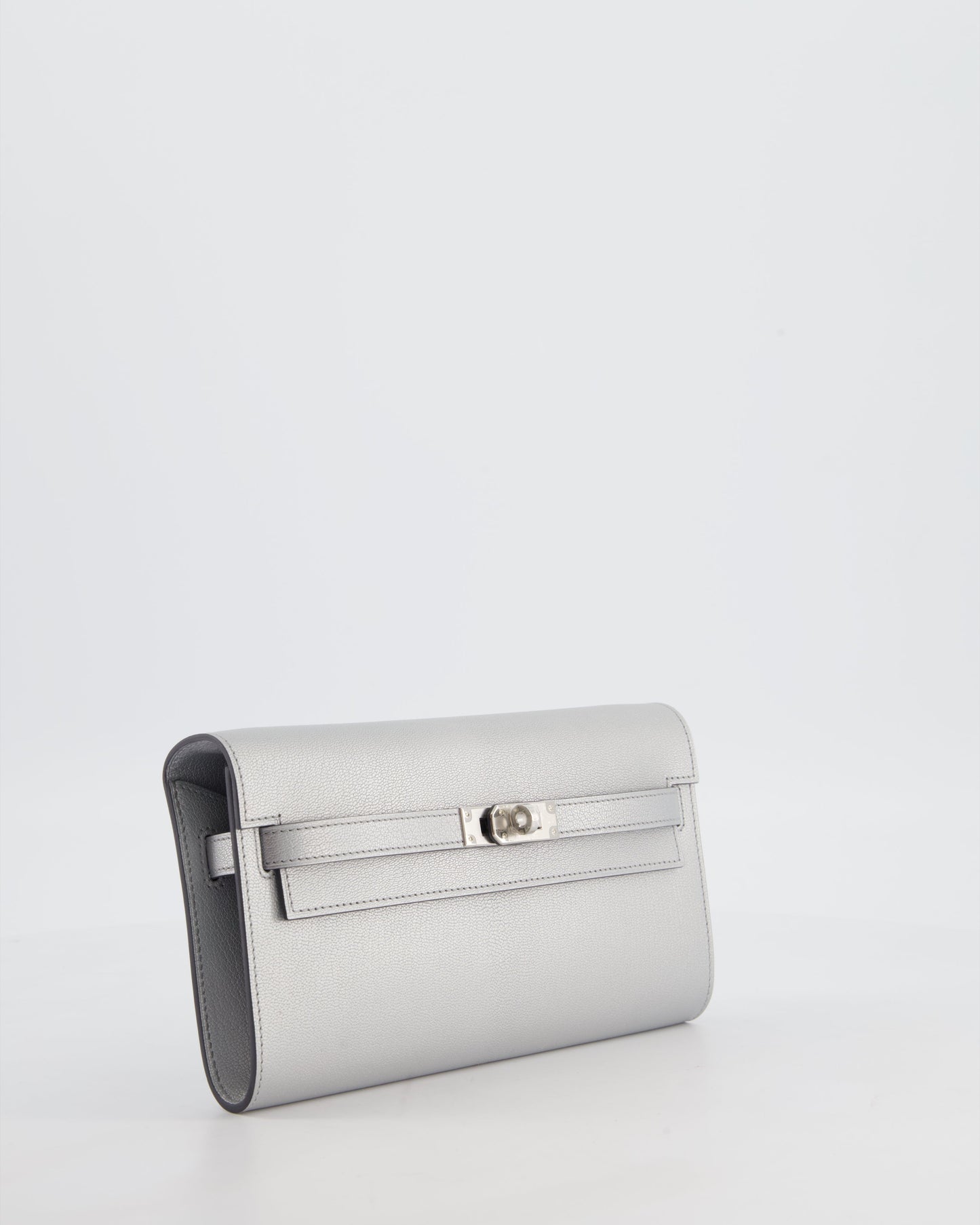 *SUPER RARE* Herm�s Kelly To Go Bag in Argent Chevre Chamkila Leather with Palladium Hardware