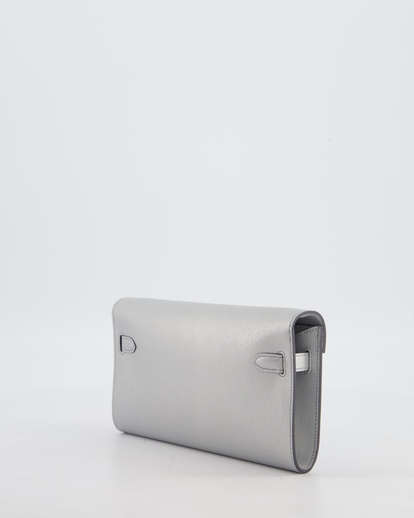 *SUPER RARE* Herm�s Kelly To Go Bag in Argent Chevre Chamkila Leather with Palladium Hardware