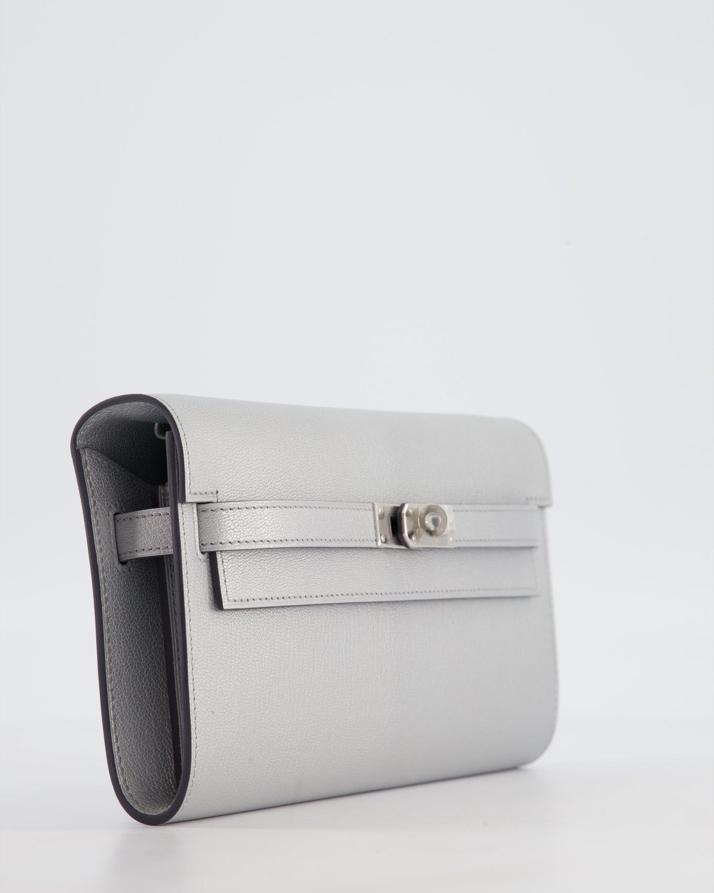 *SUPER RARE* Herm�s Kelly To Go Bag in Argent Chevre Chamkila Leather with Palladium Hardware