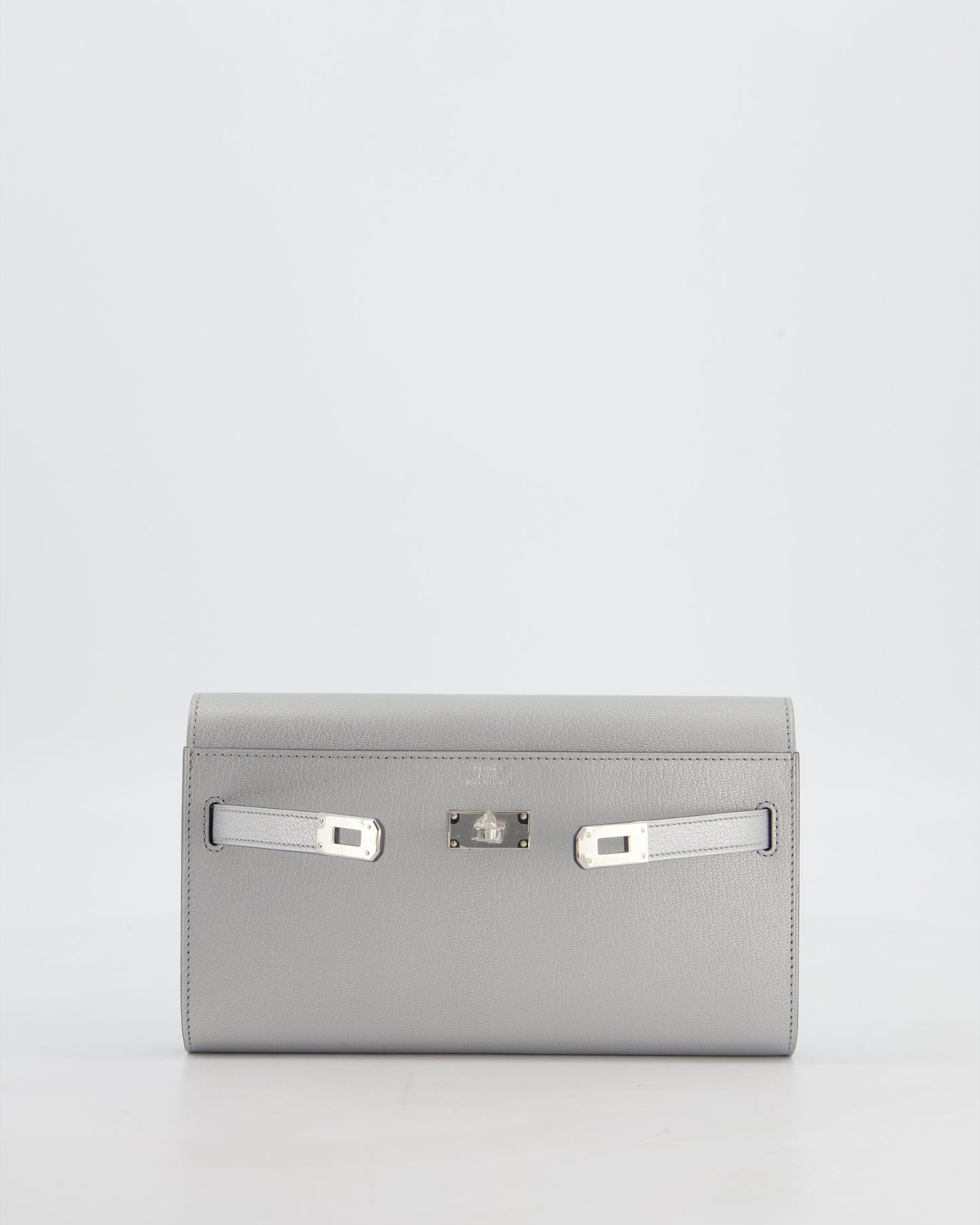 *SUPER RARE* Herm�s Kelly To Go Bag in Argent Chevre Chamkila Leather with Palladium Hardware