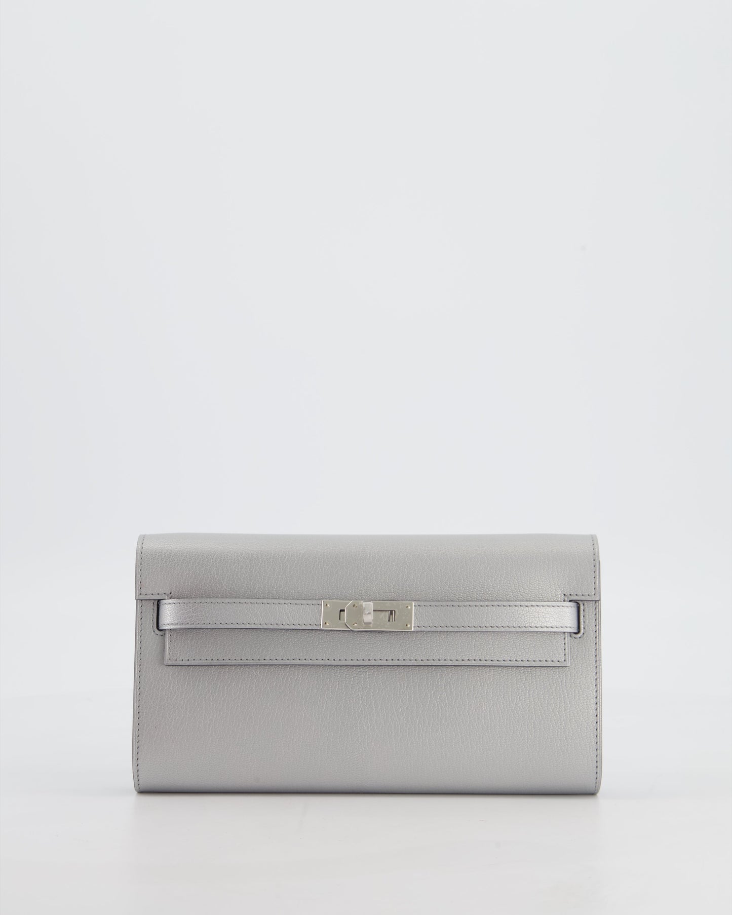 *SUPER RARE* Herm�s Kelly To Go Bag in Argent Chevre Chamkila Leather with Palladium Hardware