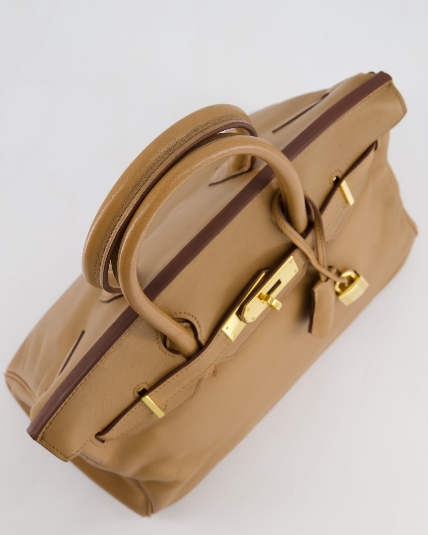 Hermès Birkin 30 Retourne Bag in Naturel Swift Leather with Gold Hardware