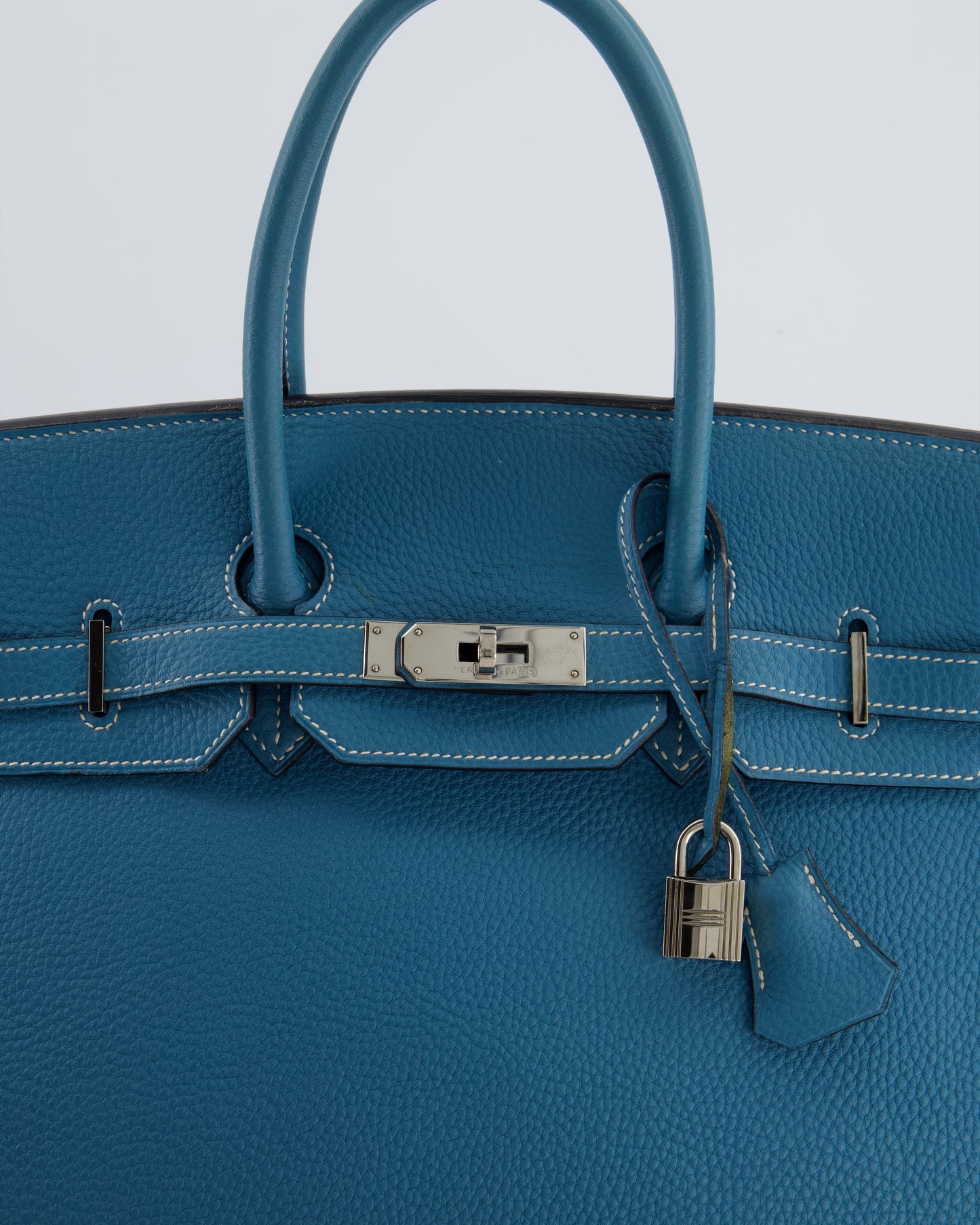 Hermès Birkin 35 Bag in Blue Jean Togo Leather with Palladium Hardware