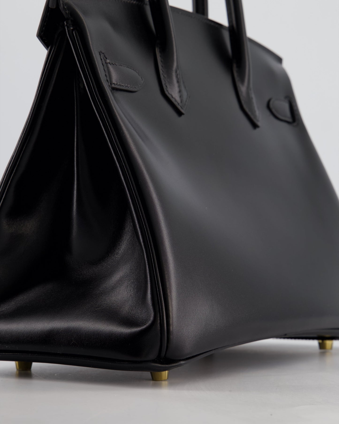 *RARE* Hermès Birkin 30 Retourne Bag in Noir Box Calf Leather with Gold Hardware