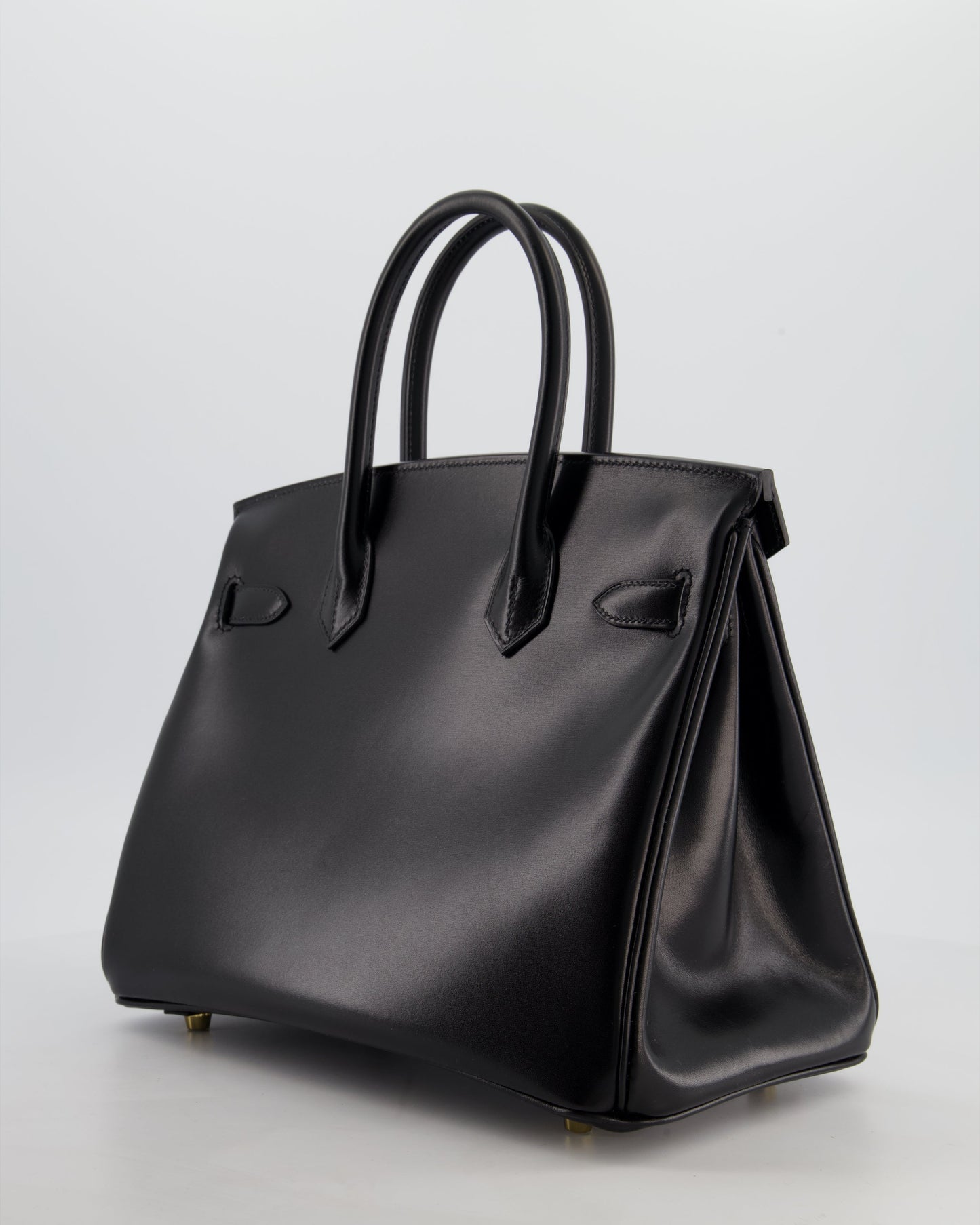 *RARE* Hermès Birkin 30 Retourne Bag in Noir Box Calf Leather with Gold Hardware