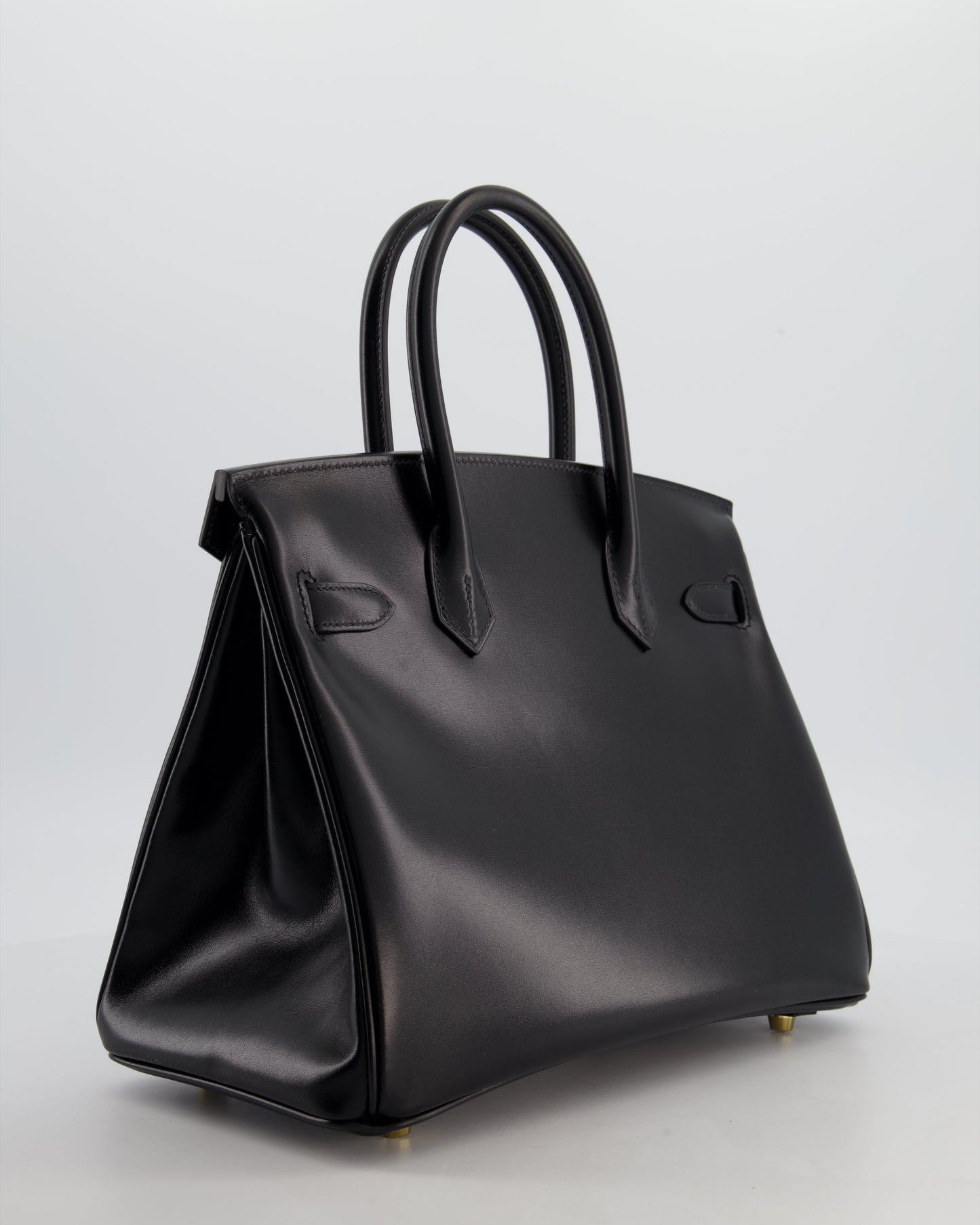 *RARE* Hermès Birkin 30 Retourne Bag in Noir Box Calf Leather with Gold Hardware