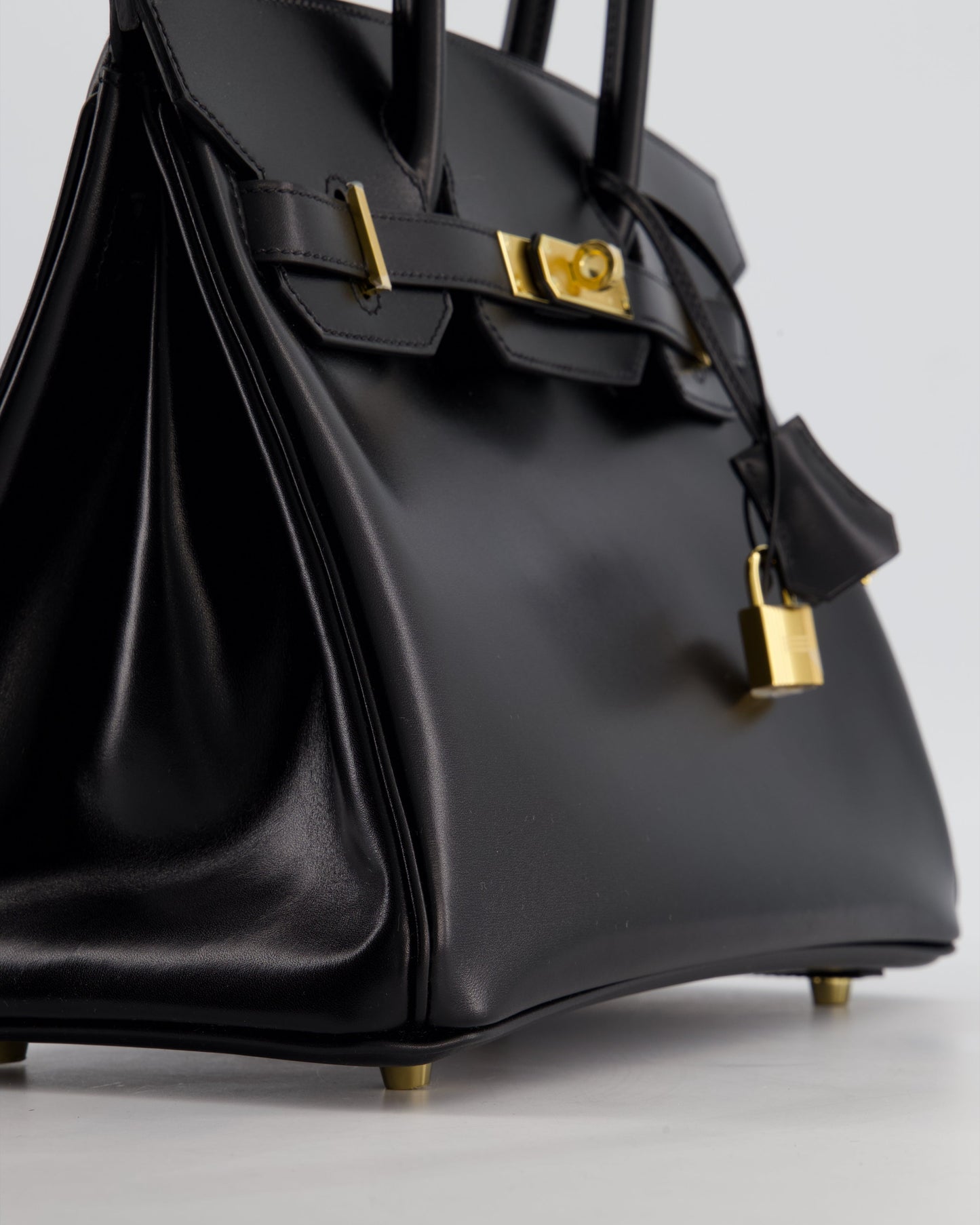 *RARE* Hermès Birkin 30 Retourne Bag in Noir Box Calf Leather with Gold Hardware