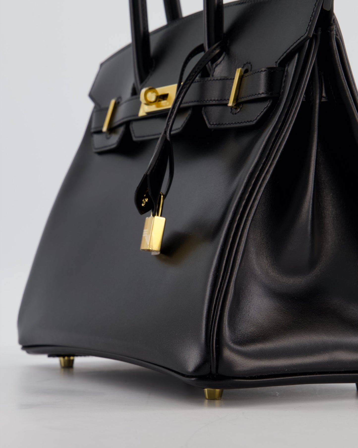 *RARE* Hermès Birkin 30 Retourne Bag in Noir Box Calf Leather with Gold Hardware