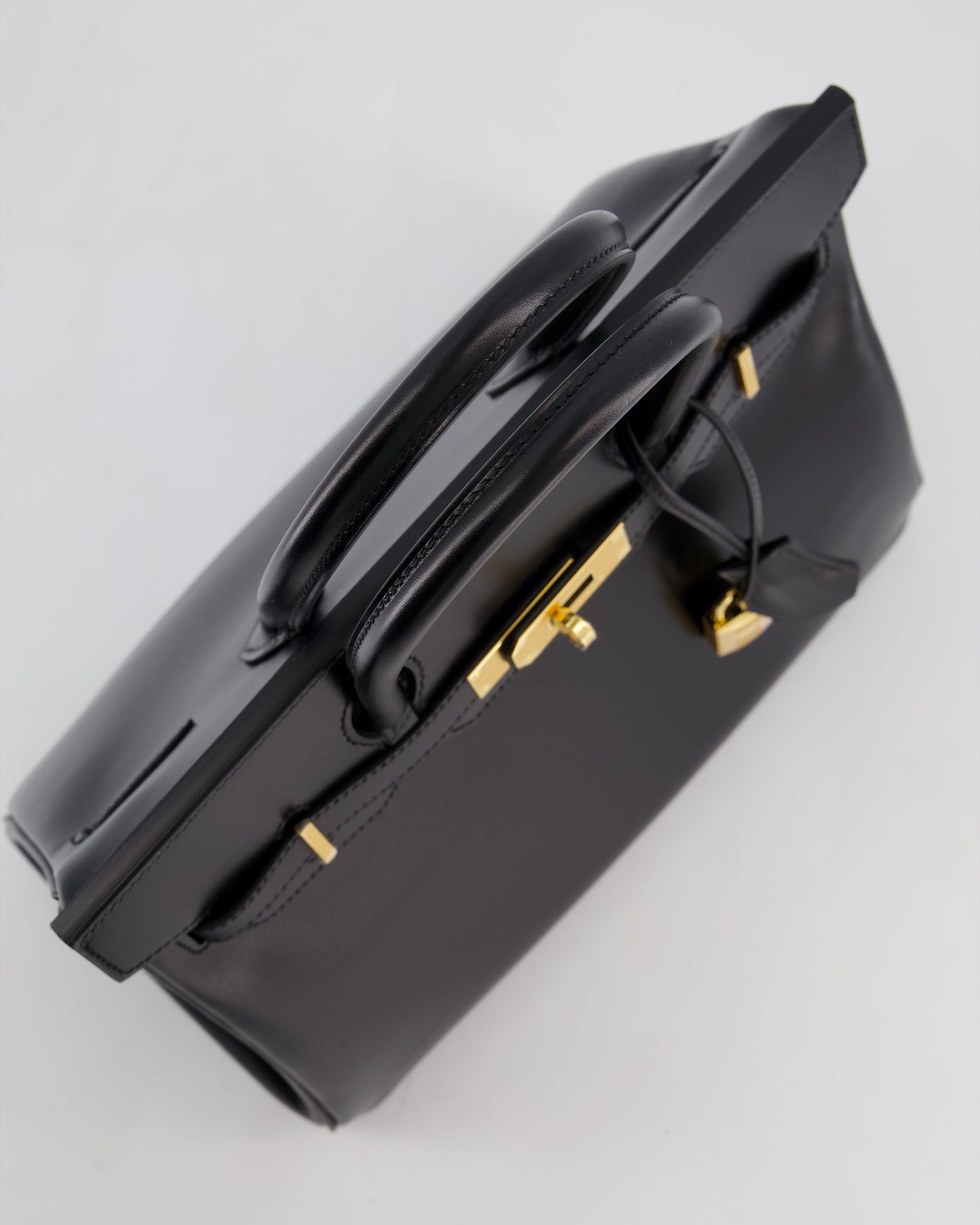 *RARE* Hermès Birkin 30 Retourne Bag in Noir Box Calf Leather with Gold Hardware