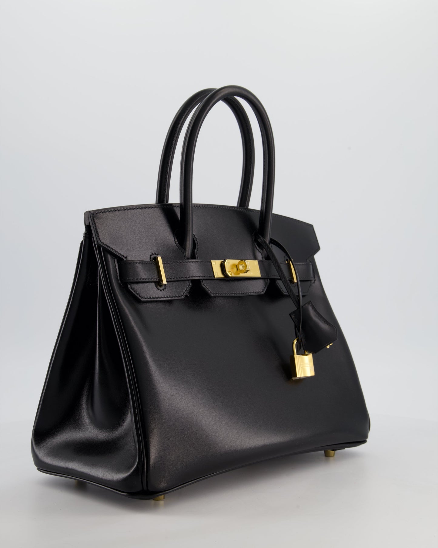 *RARE* Hermès Birkin 30 Retourne Bag in Noir Box Calf Leather with Gold Hardware