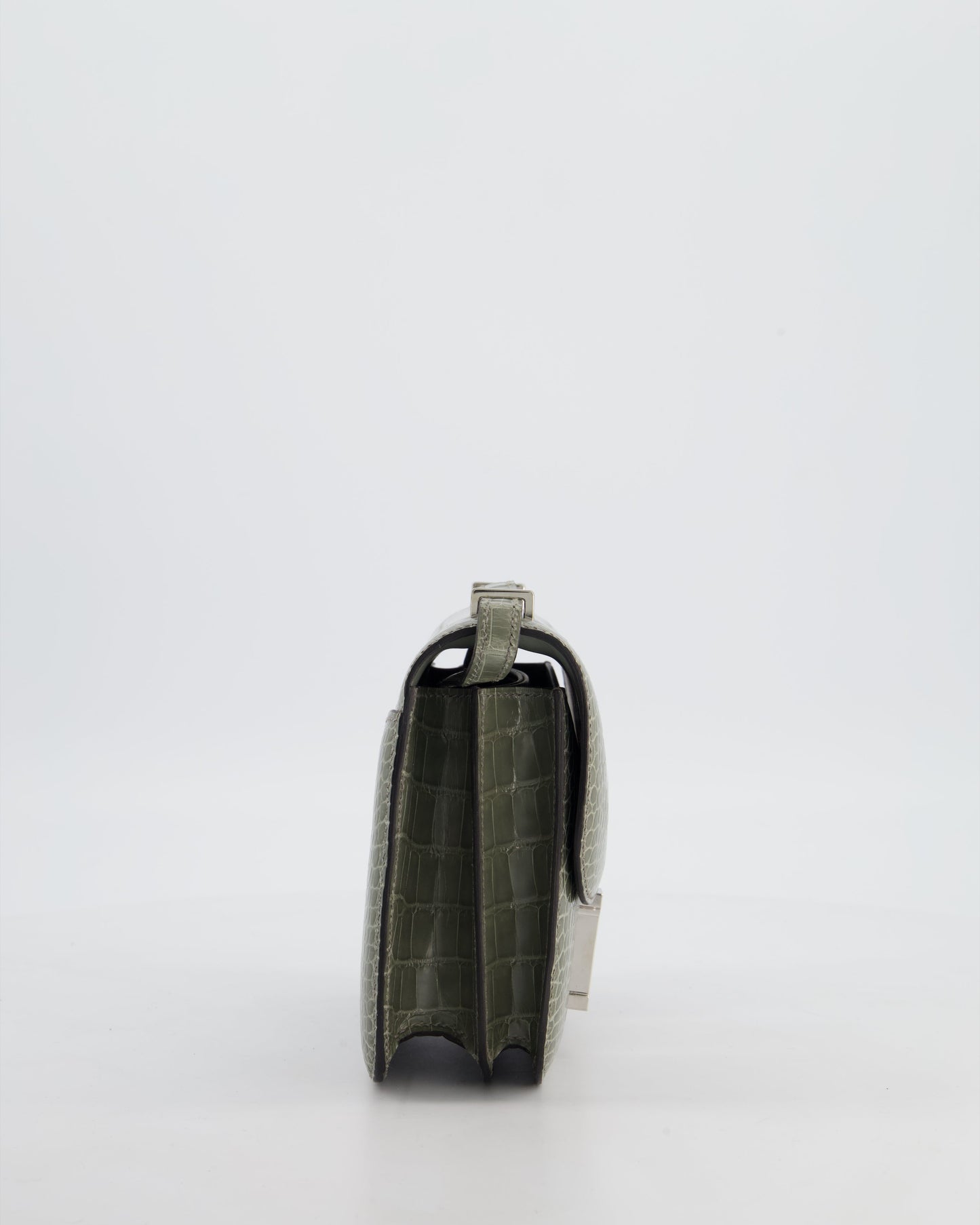 *HOT COLOUR* Hermès Constance III 18 Bag in Gris Ciment Shiny Alligator with Palladium Hardware