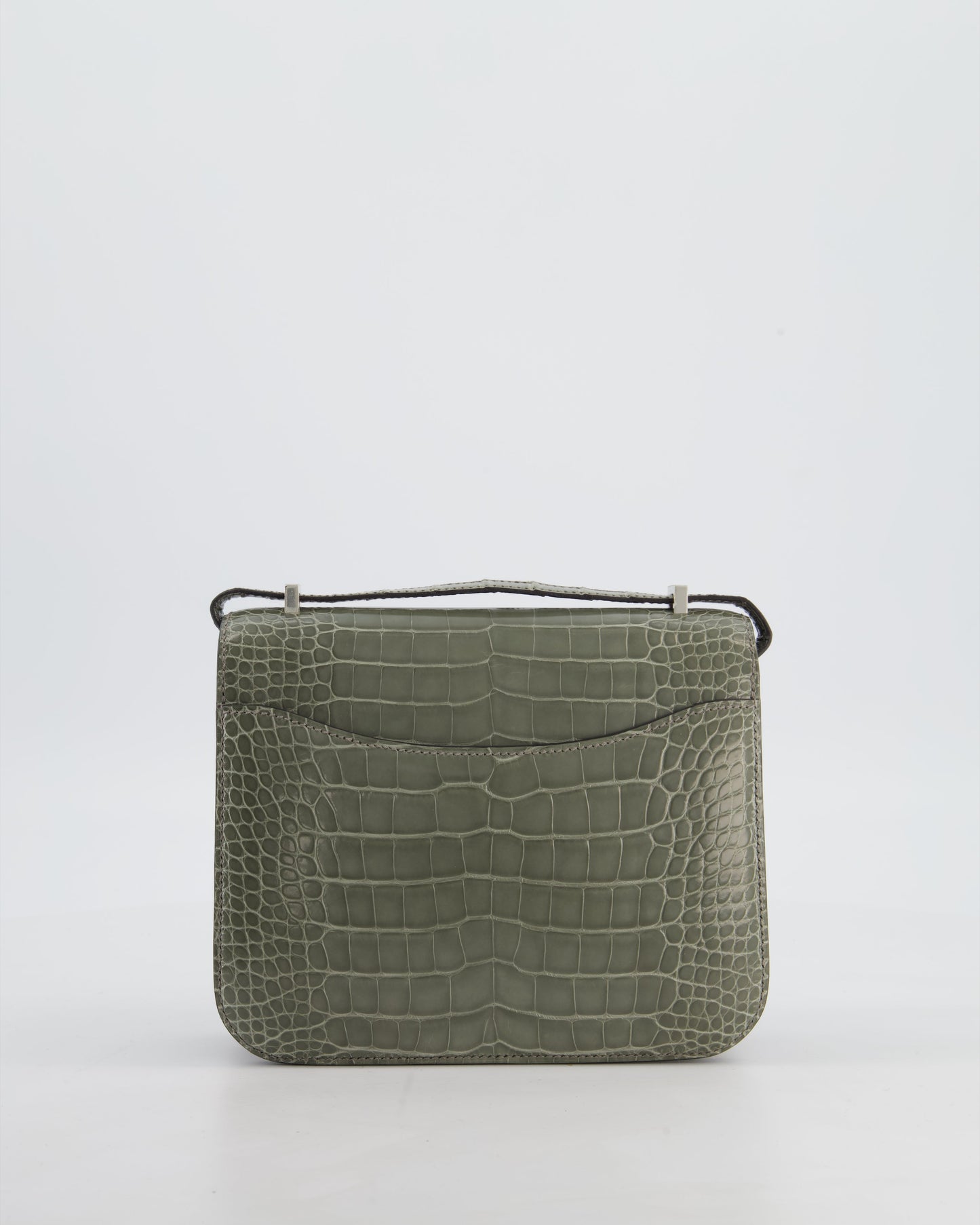 *HOT COLOUR* Hermès Constance III 18 Bag in Gris Ciment Shiny Alligator with Palladium Hardware