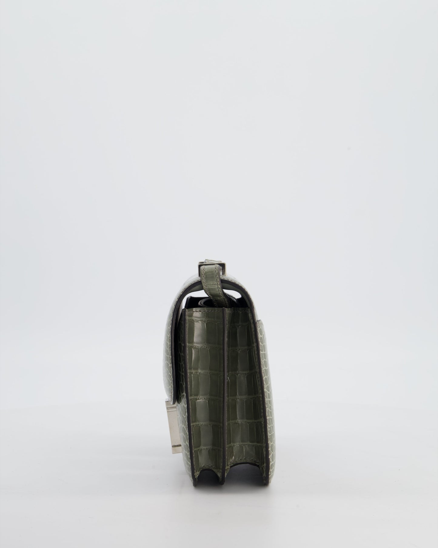 *HOT COLOUR* Hermès Constance III 18 Bag in Gris Ciment Shiny Alligator with Palladium Hardware
