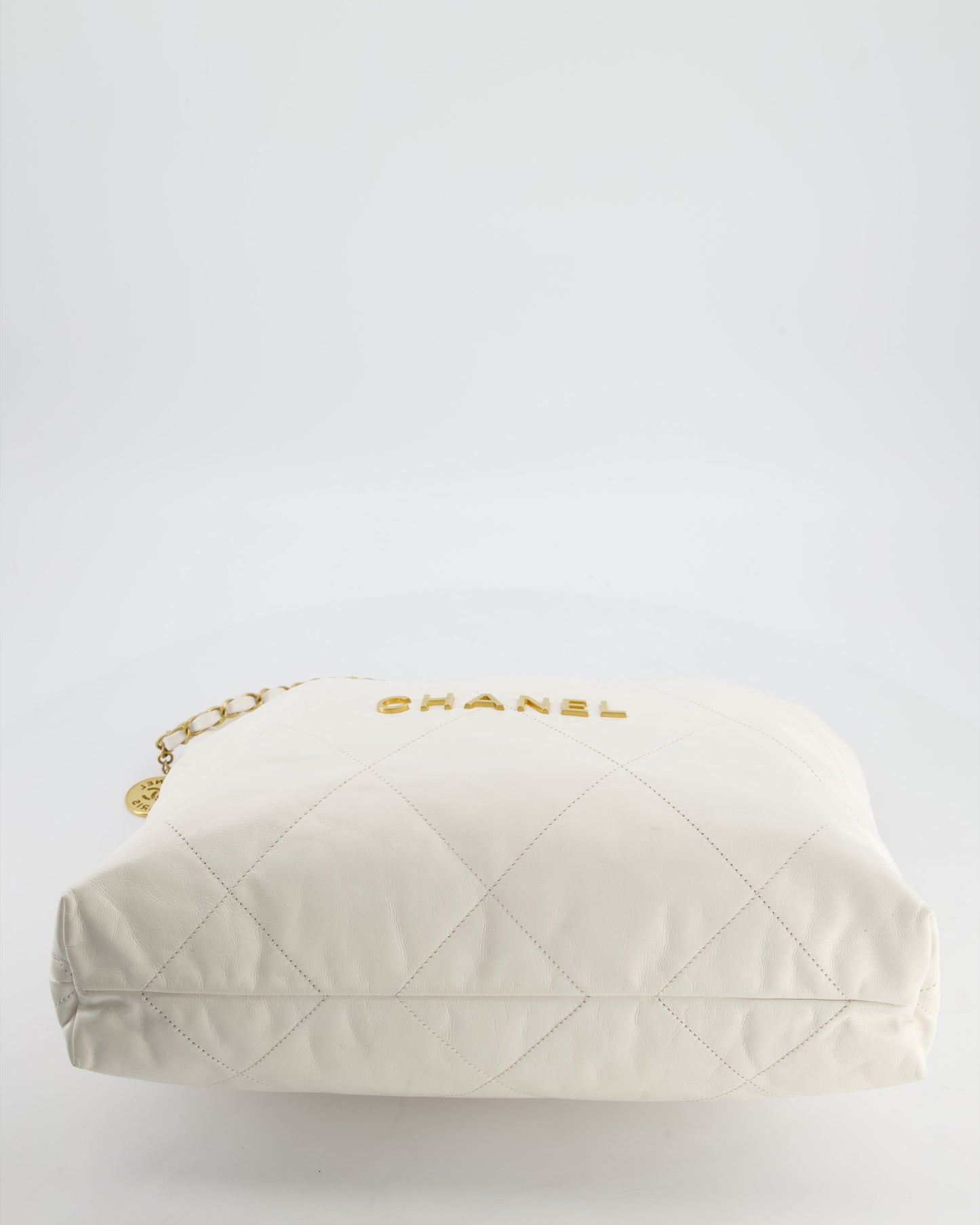 *FIRE PRICE* Chanel 22 Small Bag in White Aged Calfskin with Brushed Gold Hardware