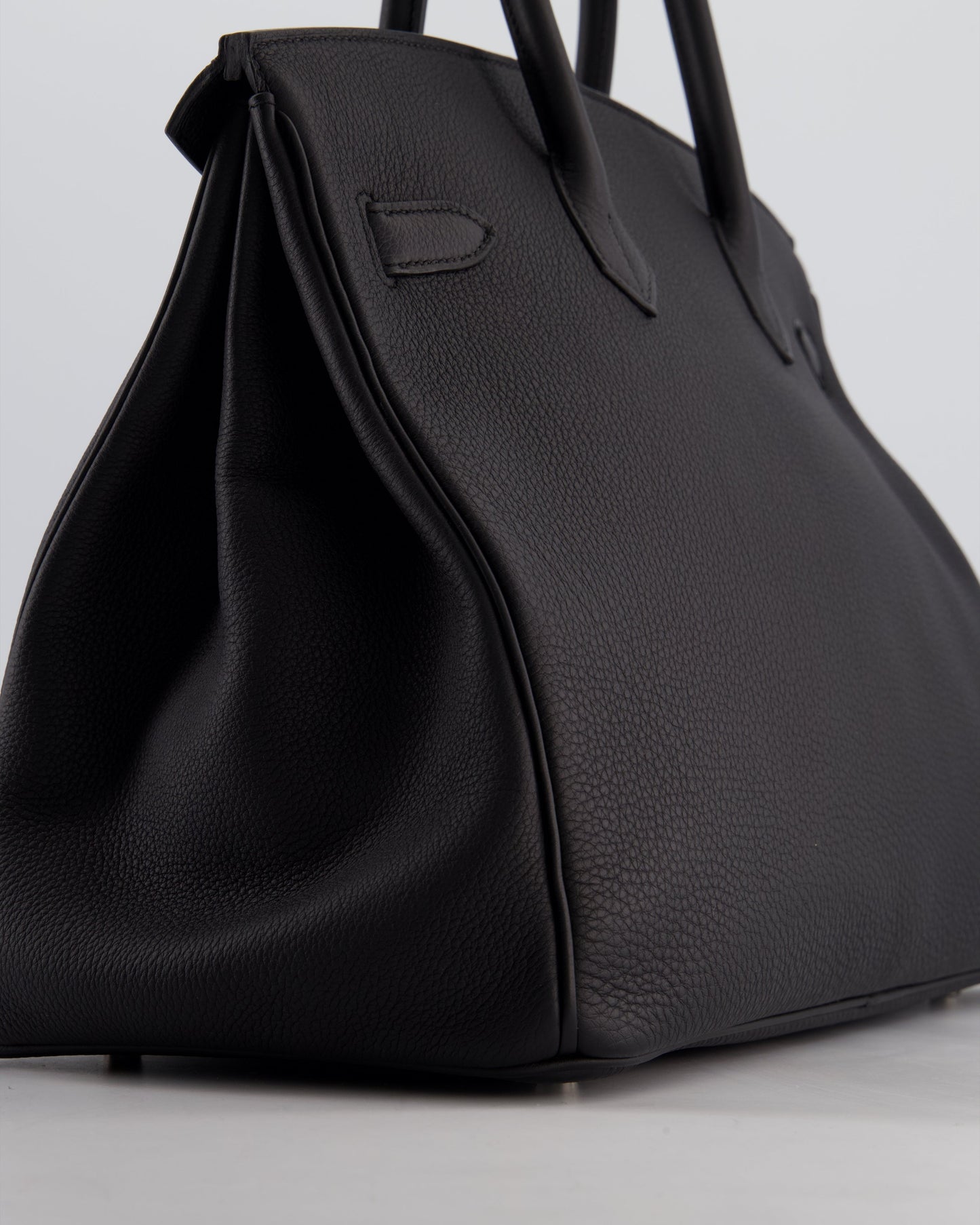 *RARE* Hermès Birkin 35 Retourne Bag in Noir Togo Leather with Palladium Hardware