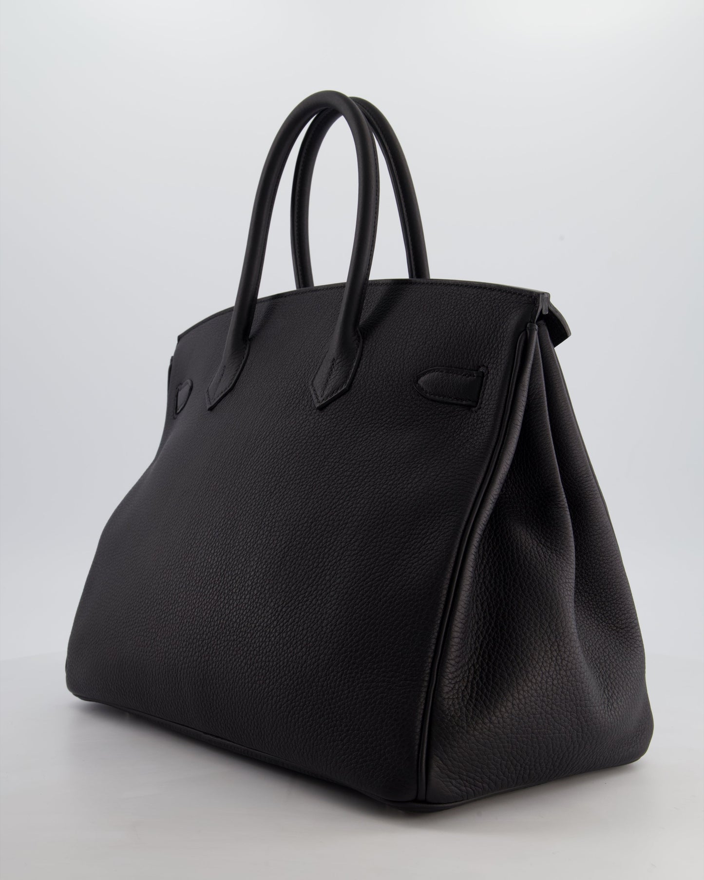 *RARE* Hermès Birkin 35 Retourne Bag in Noir Togo Leather with Palladium Hardware