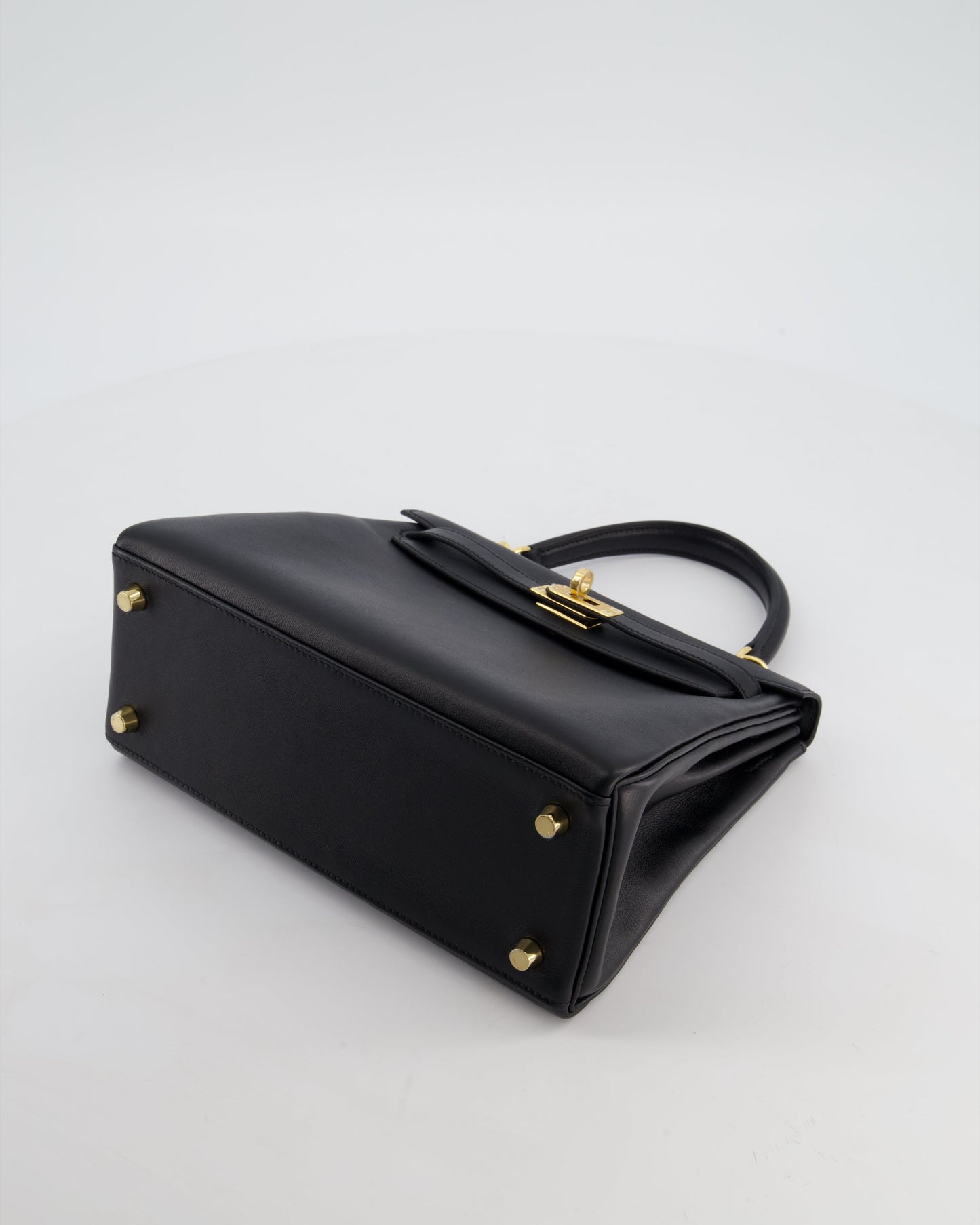 *RARE* Herm�s Black Kelly 25 Retourne Bag in Cheri Leather with Gold Hardware