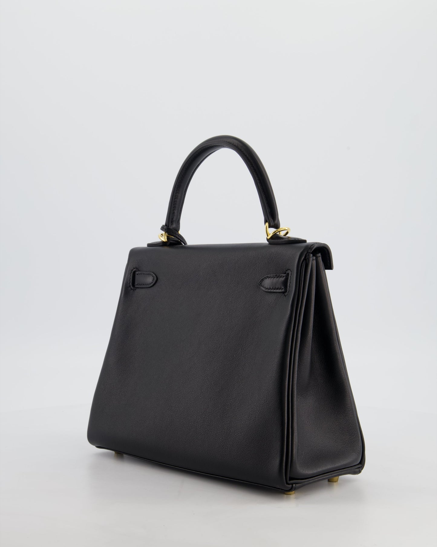 *RARE* Herm�s Black Kelly 25 Retourne Bag in Cheri Leather with Gold Hardware