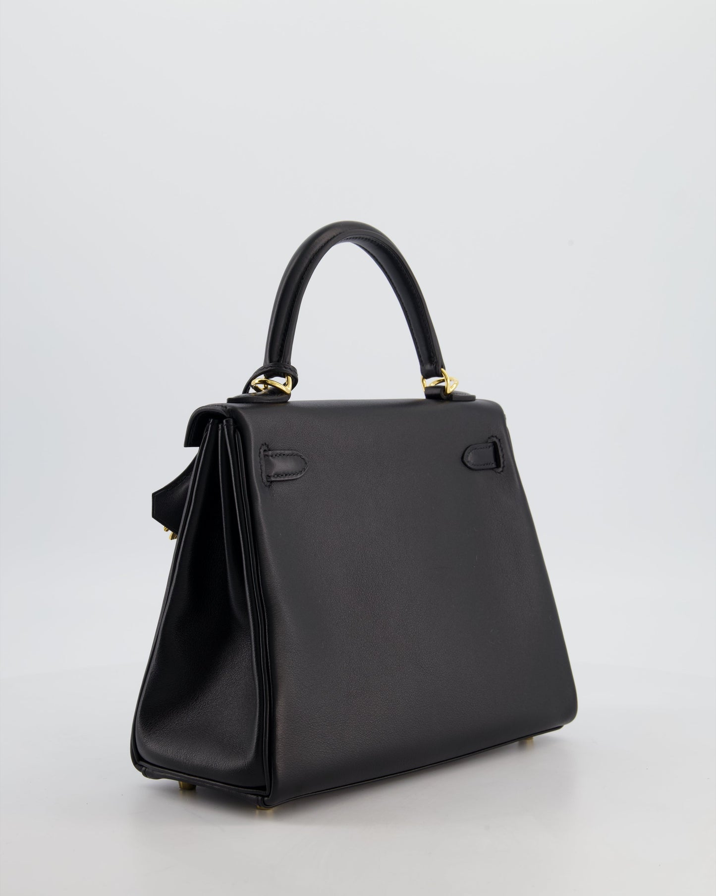 *RARE* Herm�s Black Kelly 25 Retourne Bag in Cheri Leather with Gold Hardware