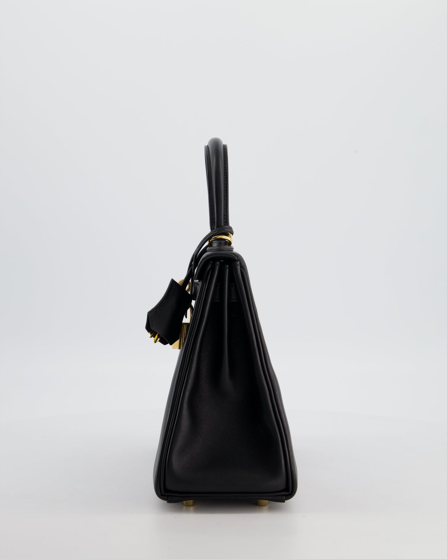 *RARE* Herm�s Black Kelly 25 Retourne Bag in Cheri Leather with Gold Hardware